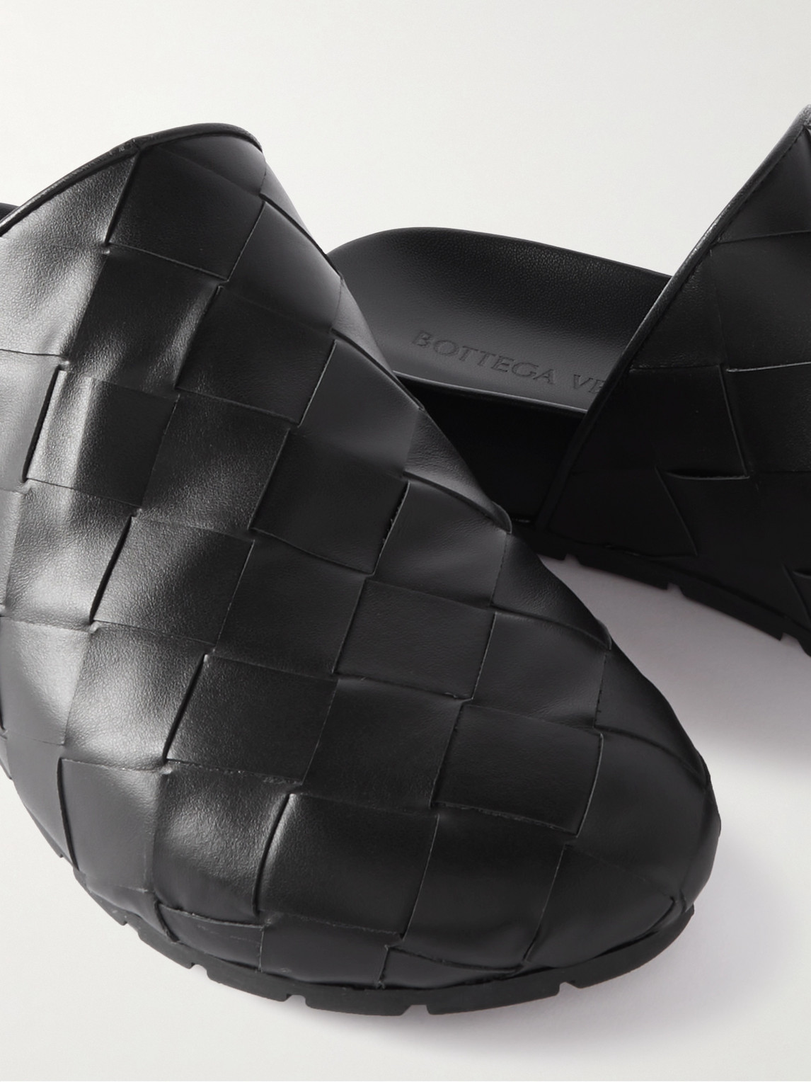 BOTTEGA VENETA REGGIE INTRECCIATO LEATHER SLIPPERS