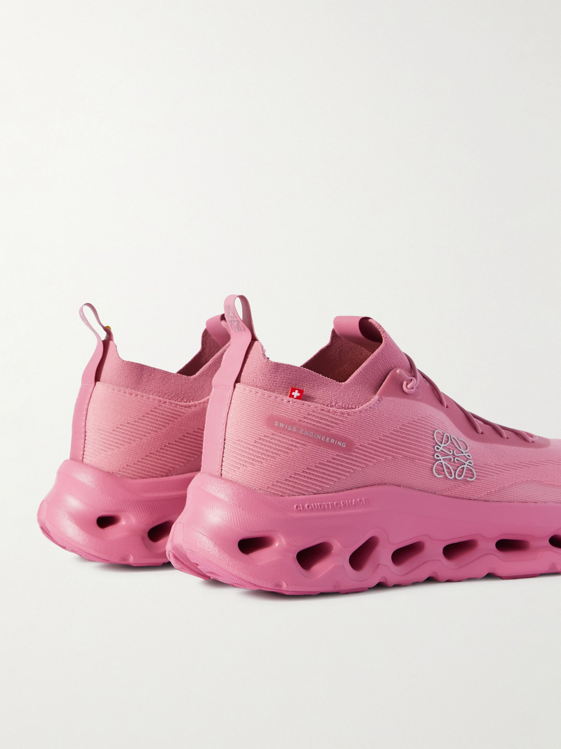 Shop Loewe On Cloudtilt Stretch-knit Sneakers In Pink