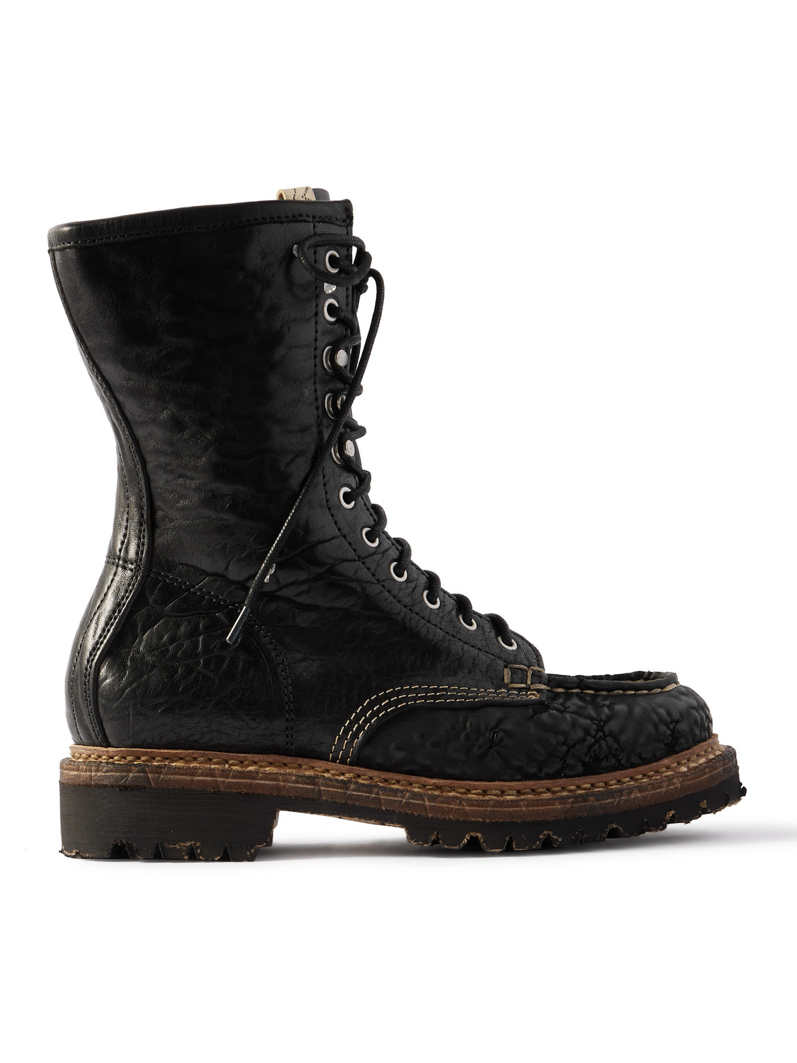 Hi-Folk Scout Moc Textured-Leather Boots
