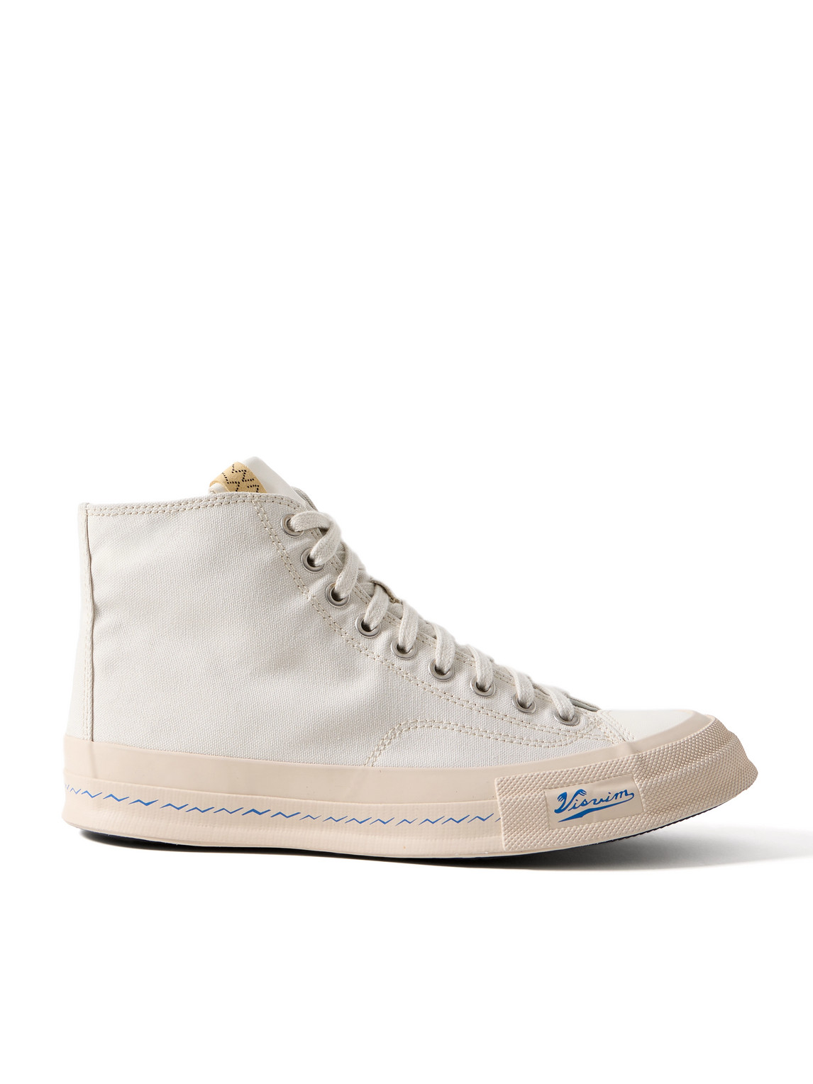 Visvim Skagway Leather-trimmed Canvas High-top Sneakers In Neutrals