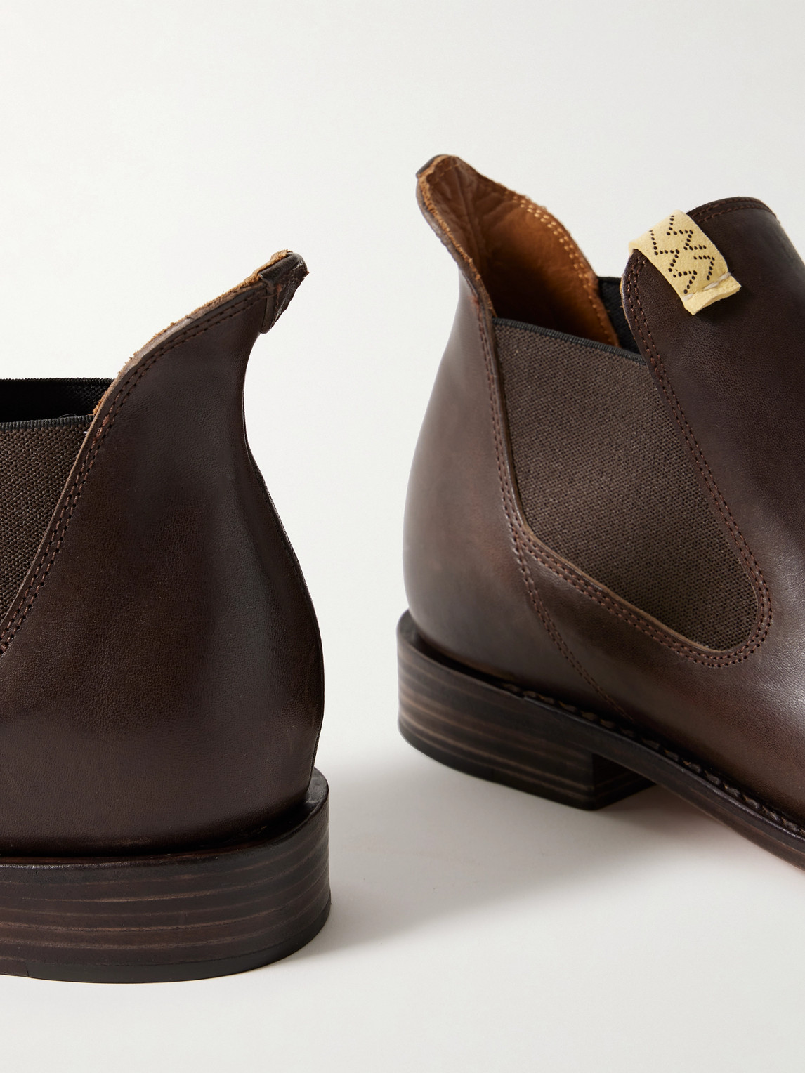 VISVIM GORNERGRAT MID-FOLK LEATHER CHELSEA BOOTS