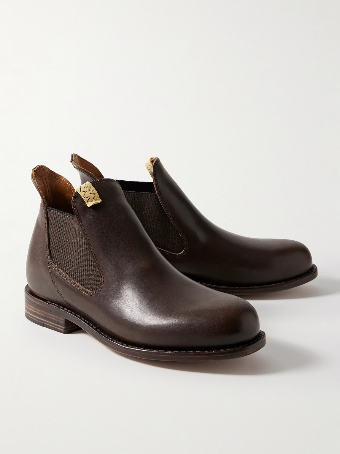 VISVIM GORNERGRAT MID-FOLK LEATHER CHELSEA BOOTS