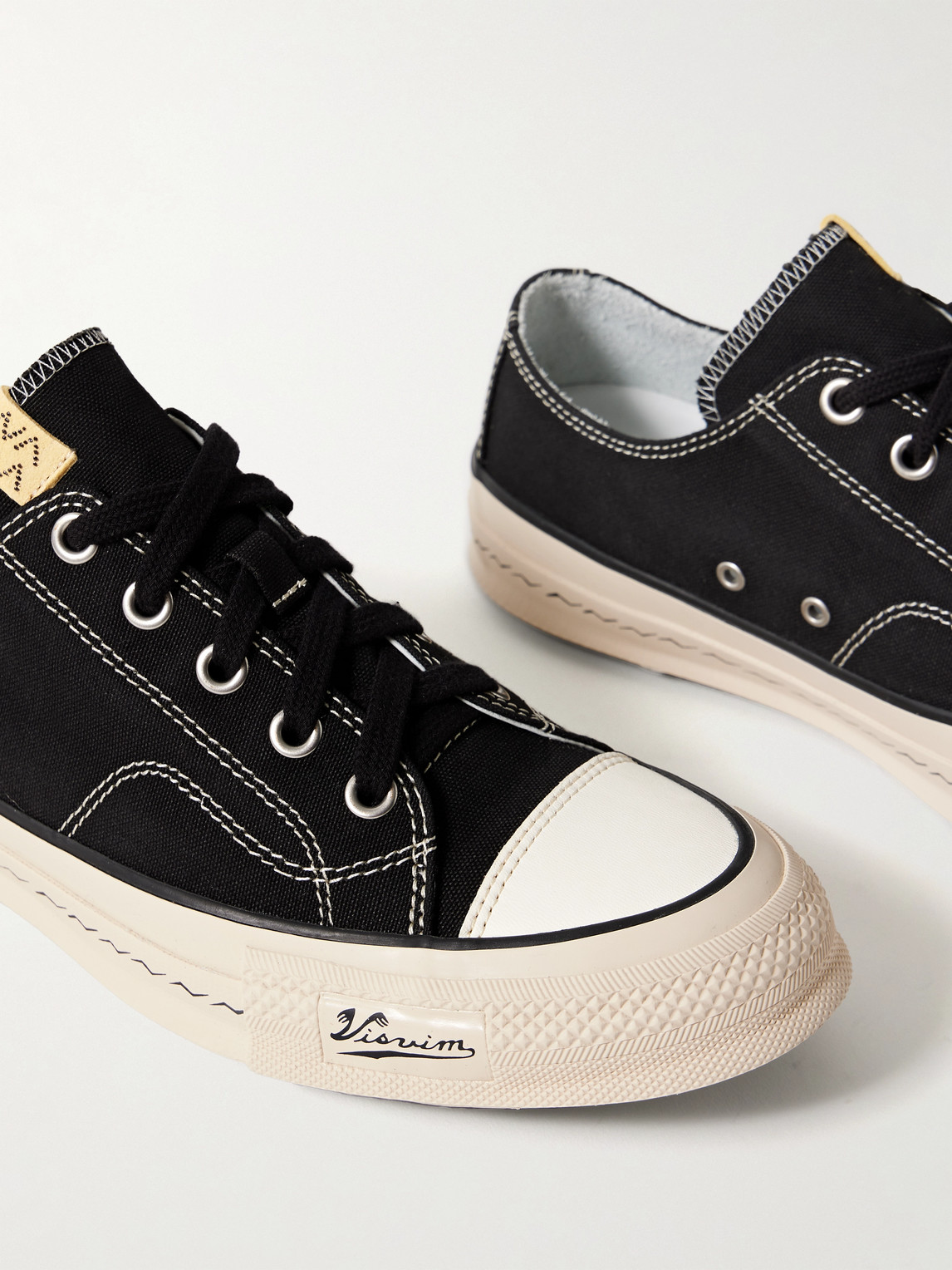 VISVIM SKAGWAY L.T. LO LEATHER-TRIMMED CANVAS SNEAKERS