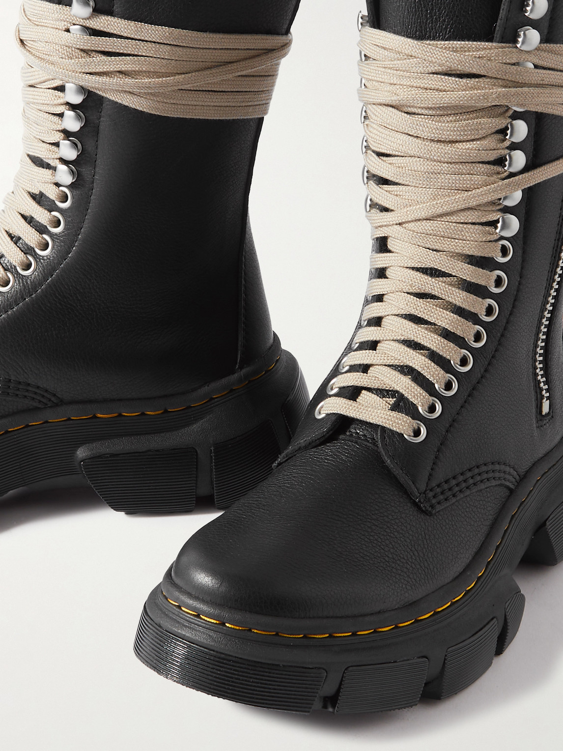 Shop Rick Owens Dr. Martens 1918 Full-grain Leather Boots In Black