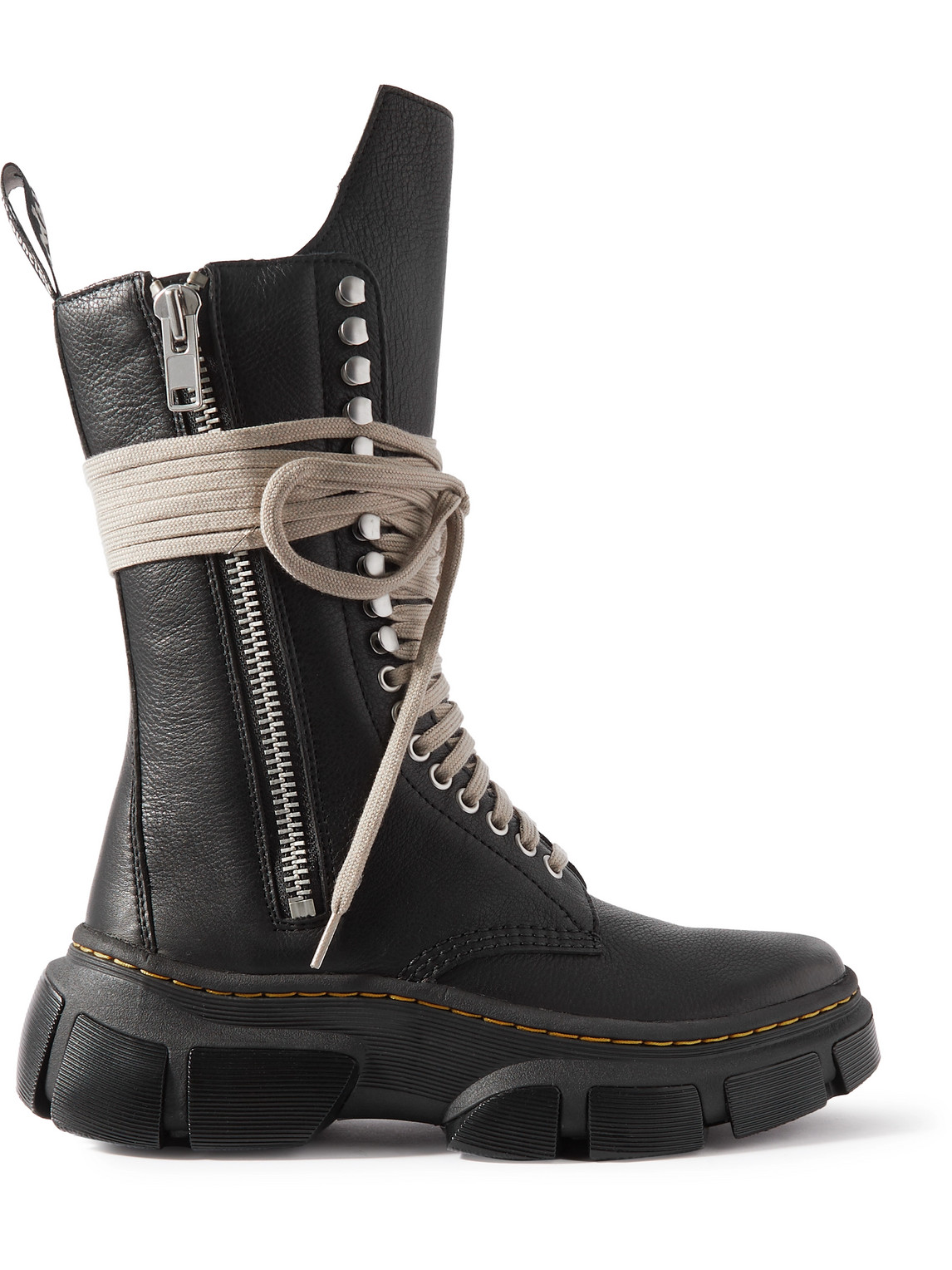 Shop Rick Owens Dr. Martens 1918 Full-grain Leather Boots In Black
