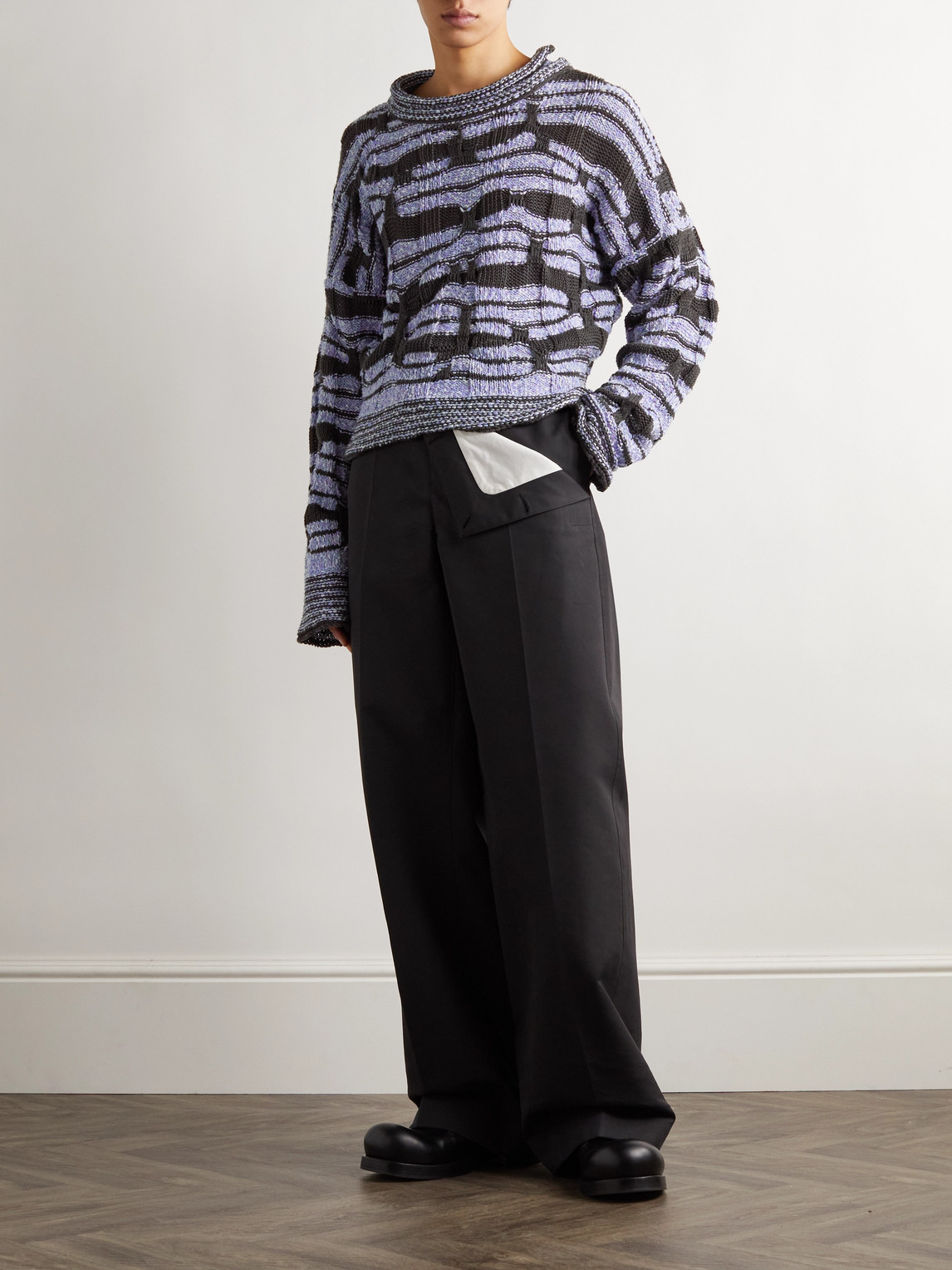 Bottega Veneta ニット スウェット Bottega Veneta - Jacquard-Knitted Cotton Sweater - Curated Menswear