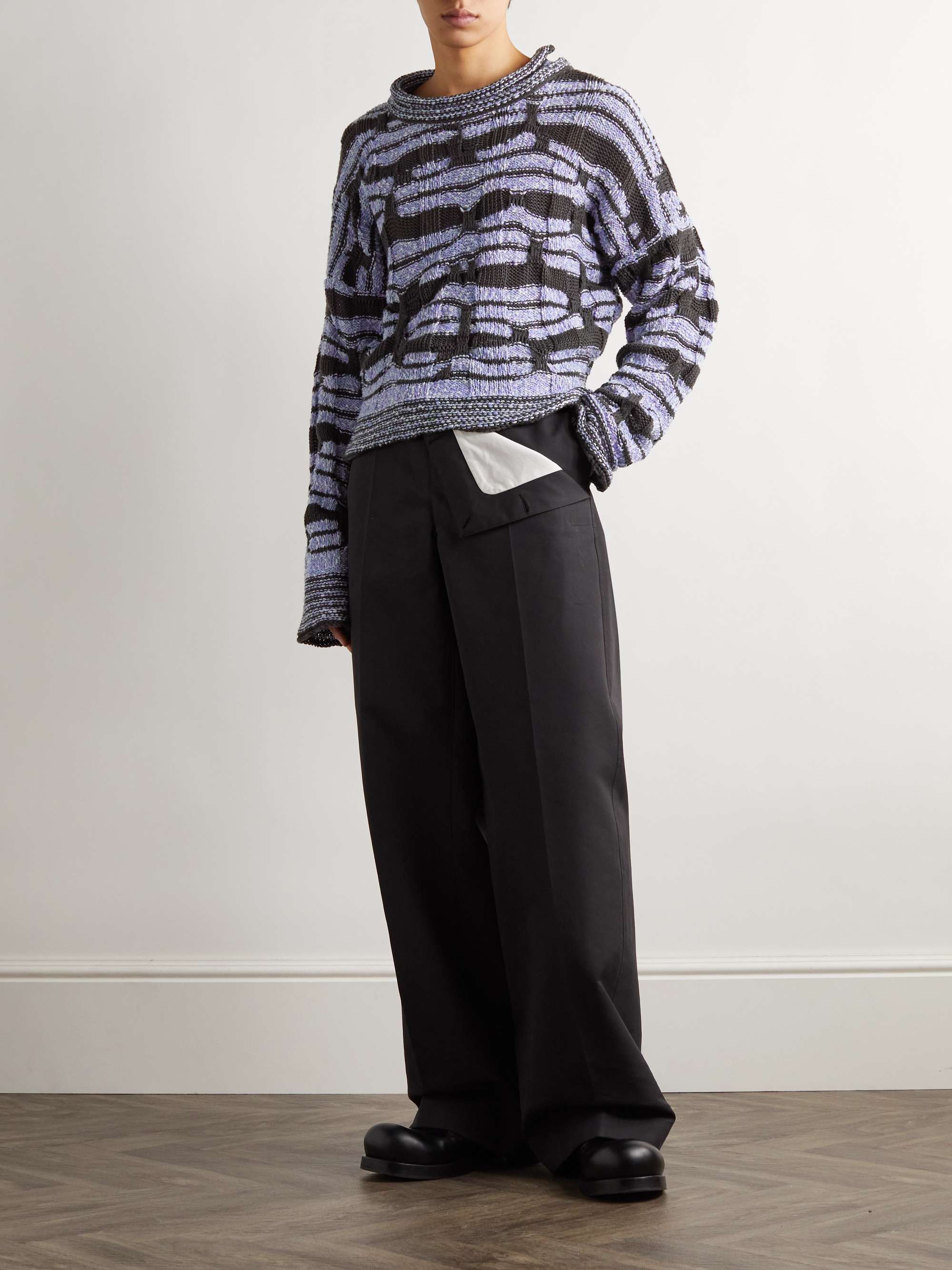 BOTTEGA VENETA Jacquard-Knitted Cotton Sweater for Men | MR