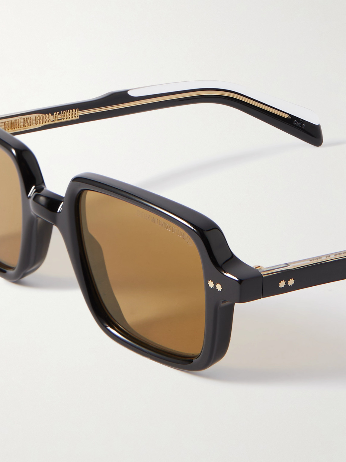 Shop Cutler And Gross Gr02 Rectangle-frame Acetate Sunglasses In Black