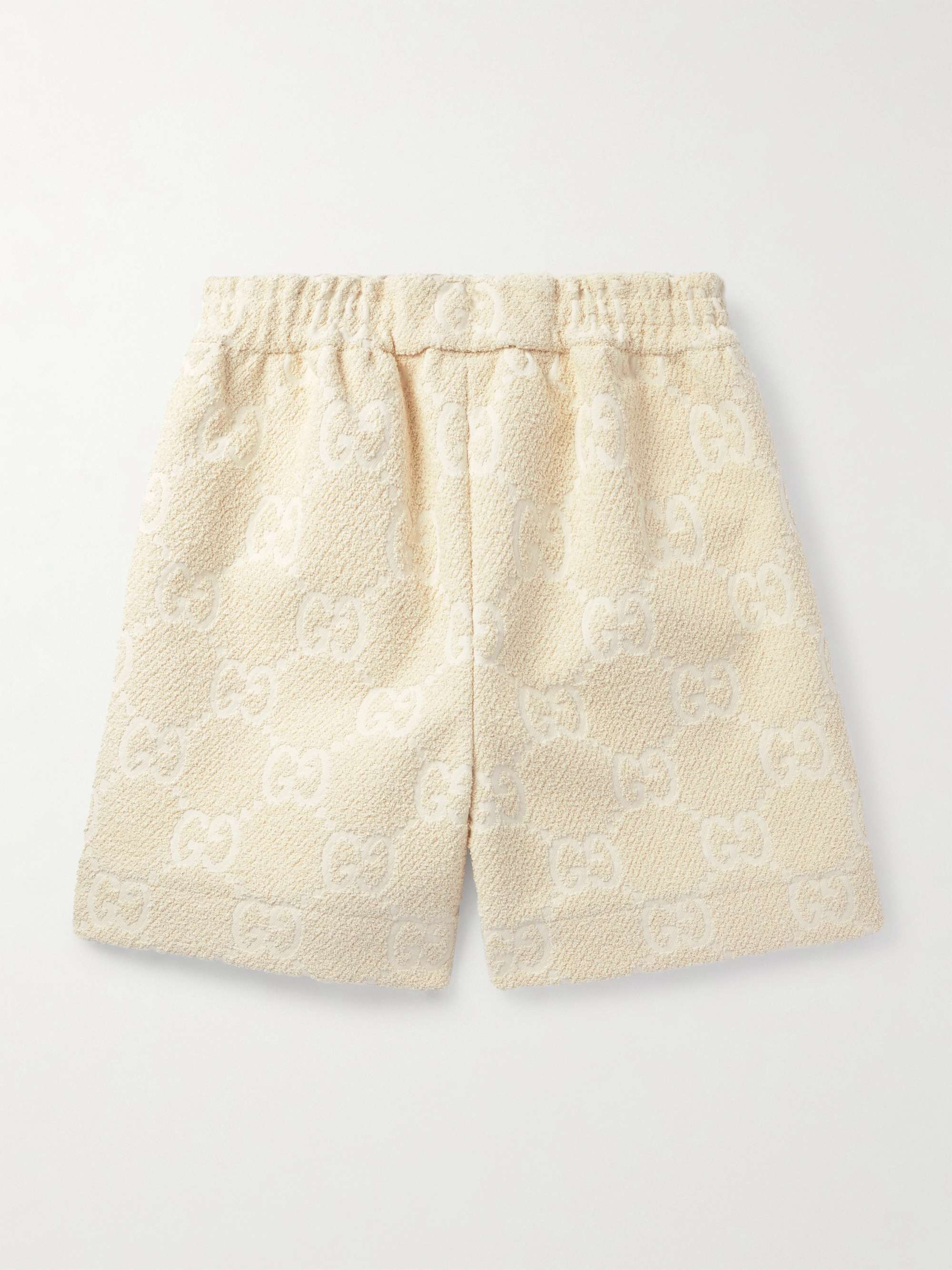 Straight Leg Logo Jacquard Terry Shorts