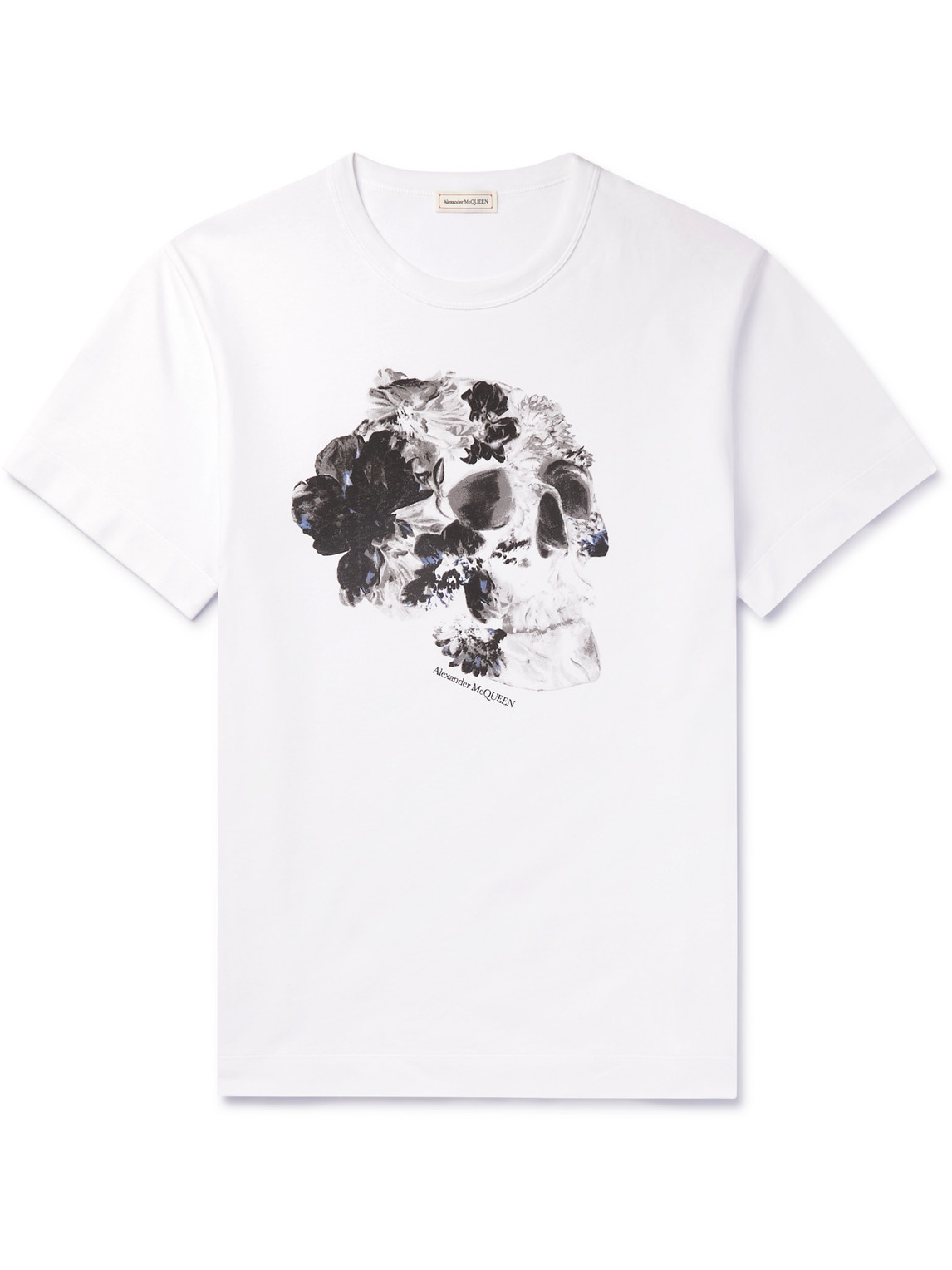 Alexander Mcqueen Slim-fit Logo-print Cotton-jersey T-shirt In White