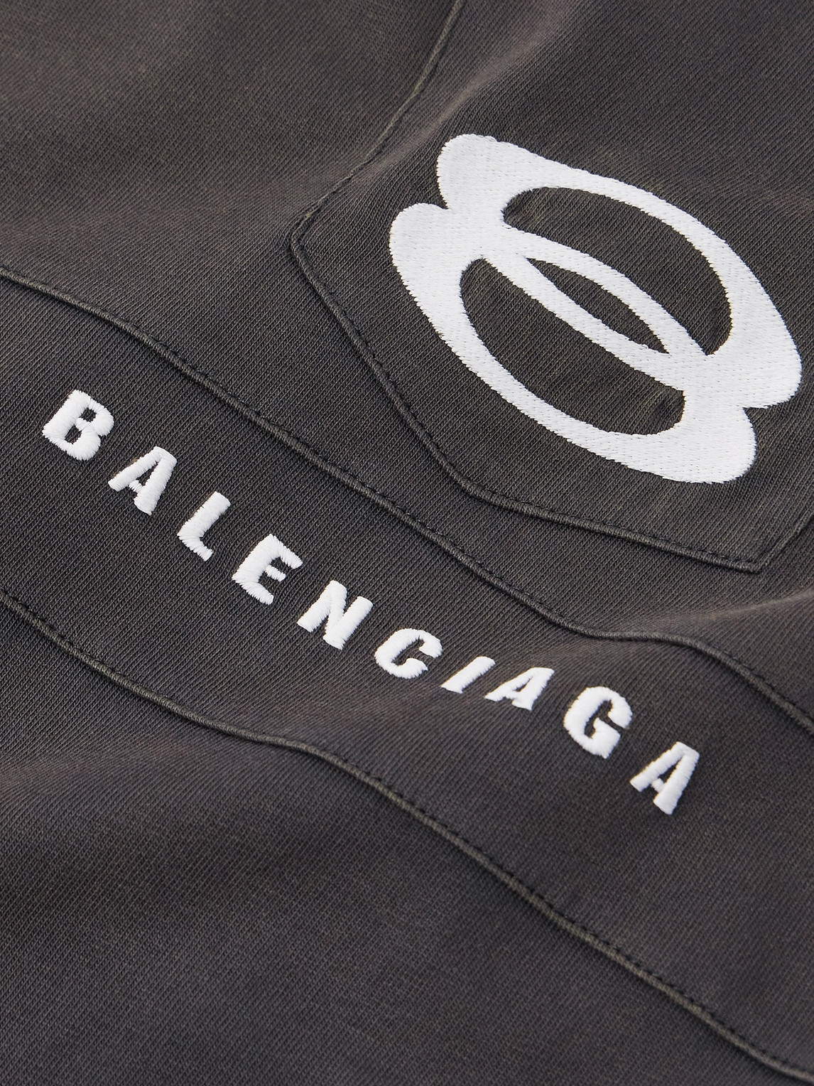 Balenciaga Oversized Logo-embroidered Cotton-jersey T-shirt
