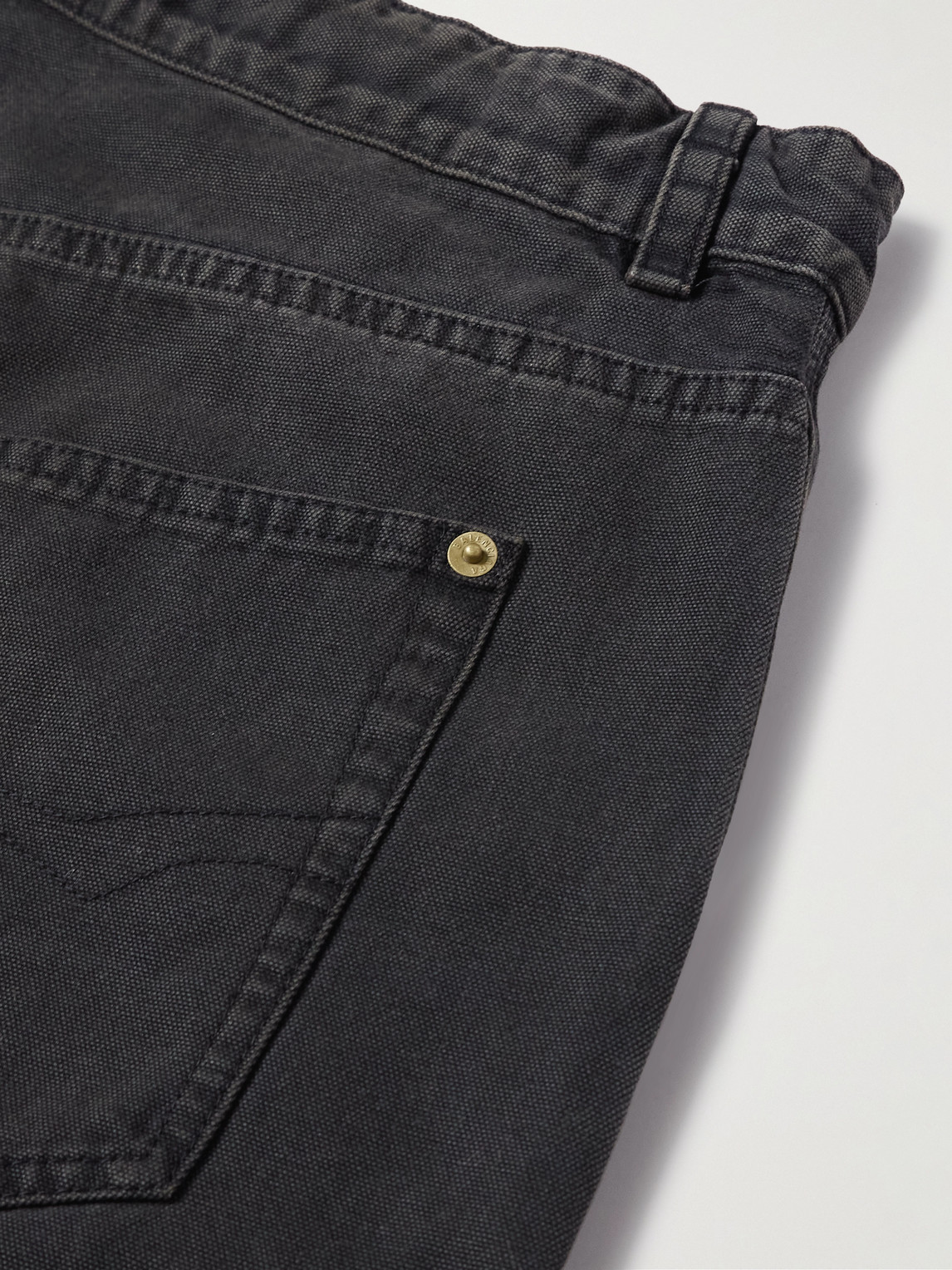 BALENCIAGA DOUBLE KNEE PANELLED DISTRESSED DRAWSTRING JEANS