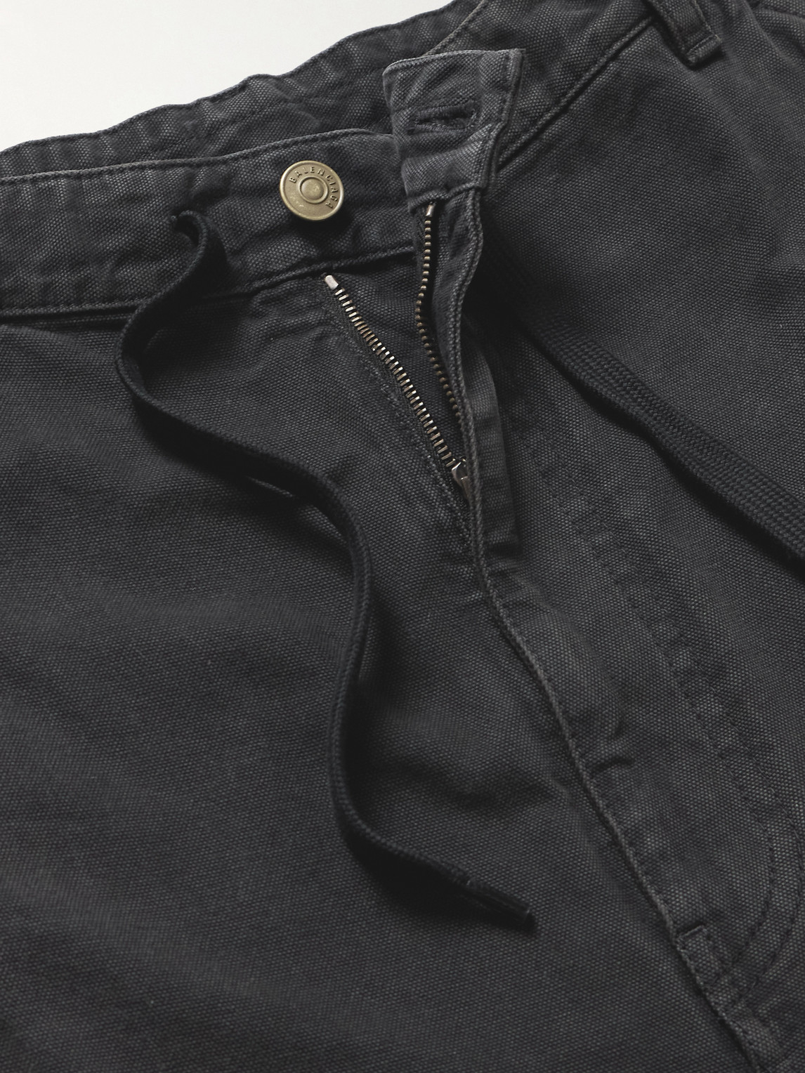 BALENCIAGA DOUBLE KNEE PANELLED DISTRESSED DRAWSTRING JEANS