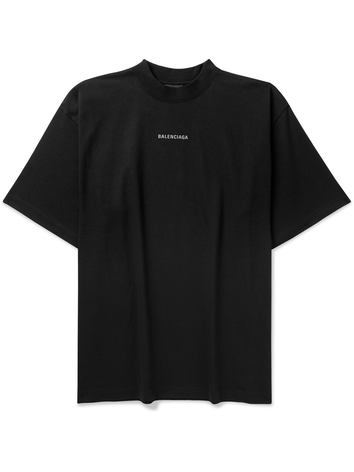 Balenciaga Logo-print Cotton-jersey T-shirt In Black
