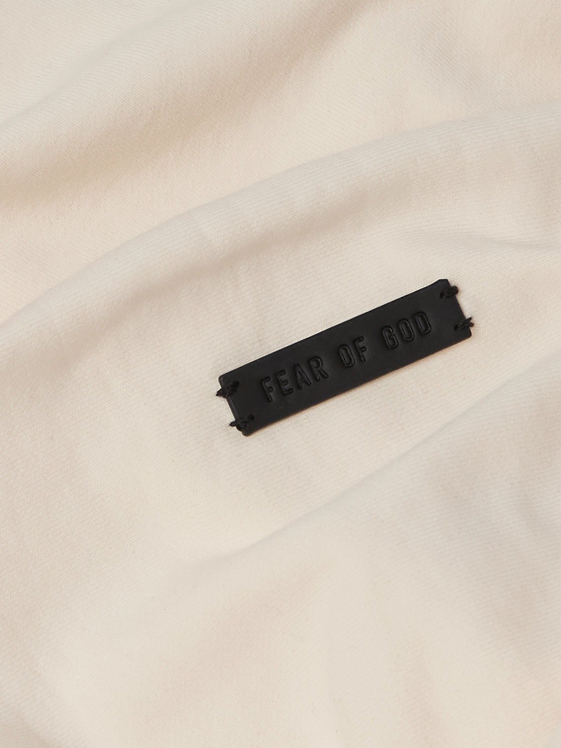 Shop Fear Of God Logo-appliquéd Cotton-jersey Hoodie In Neutrals