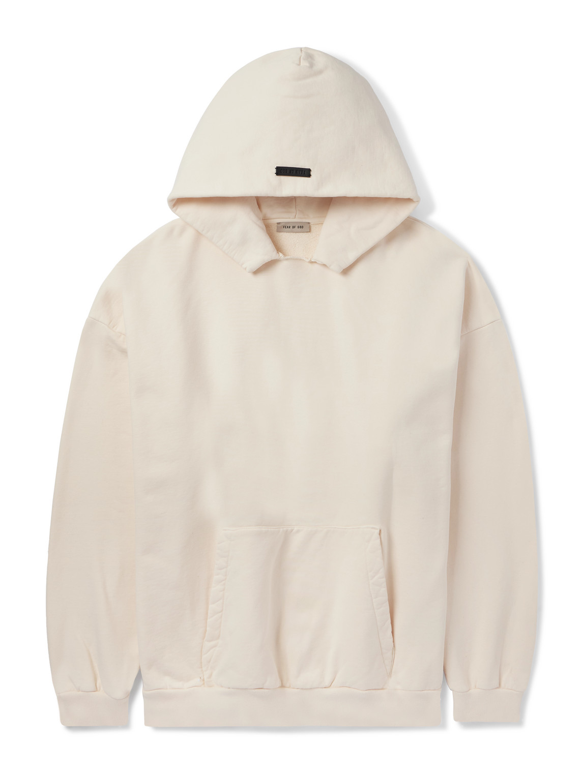 Fear Of God Logo-appliquéd Cotton-jersey Hoodie In Neutrals