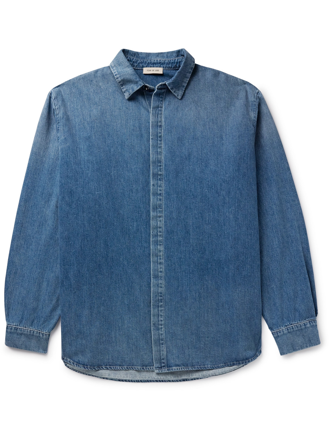 Fear Of God Oversized Denim Shirt In Blue