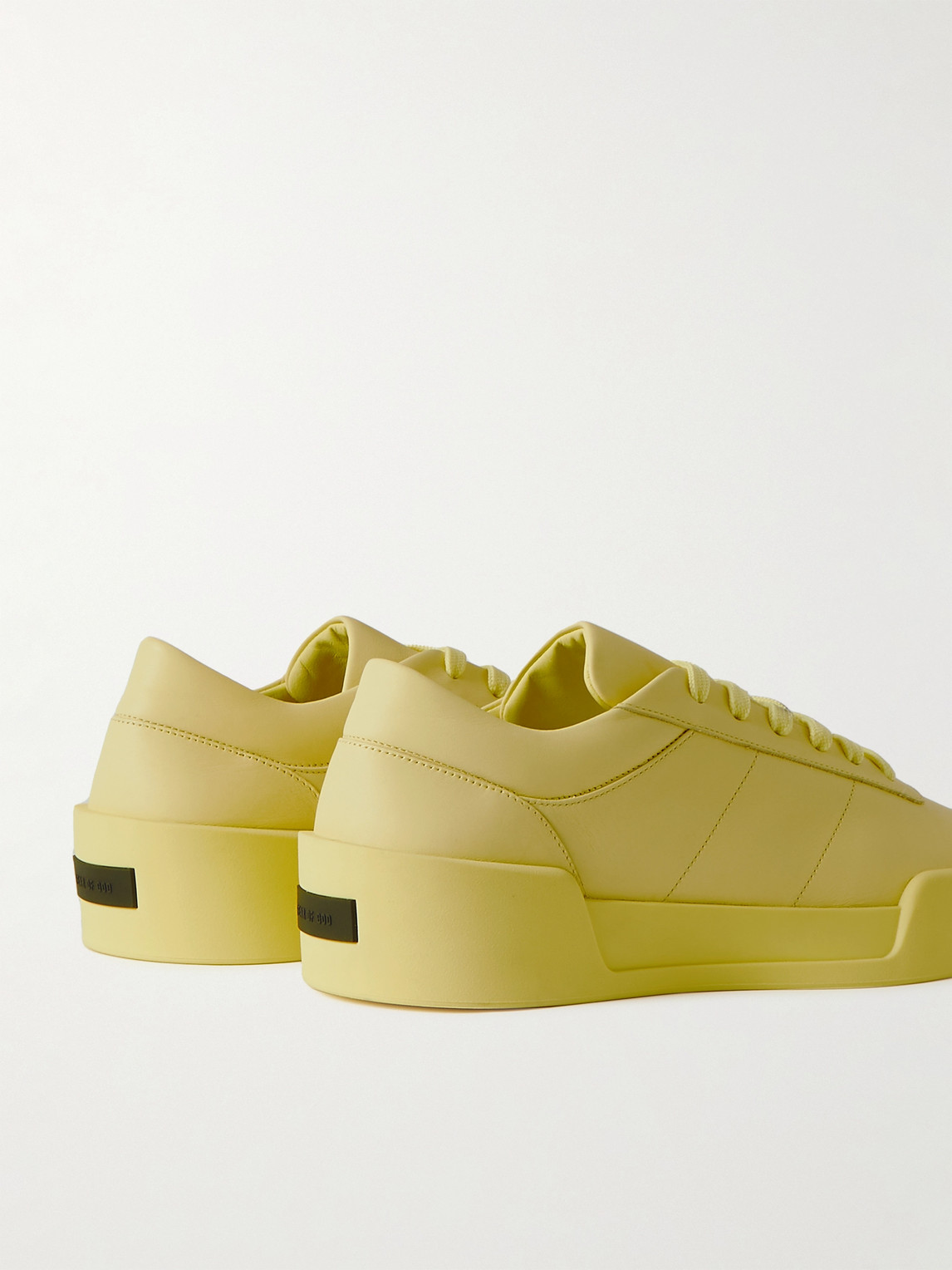 Shop Fear Of God Aerobic Low Leather Sneakers In Yellow