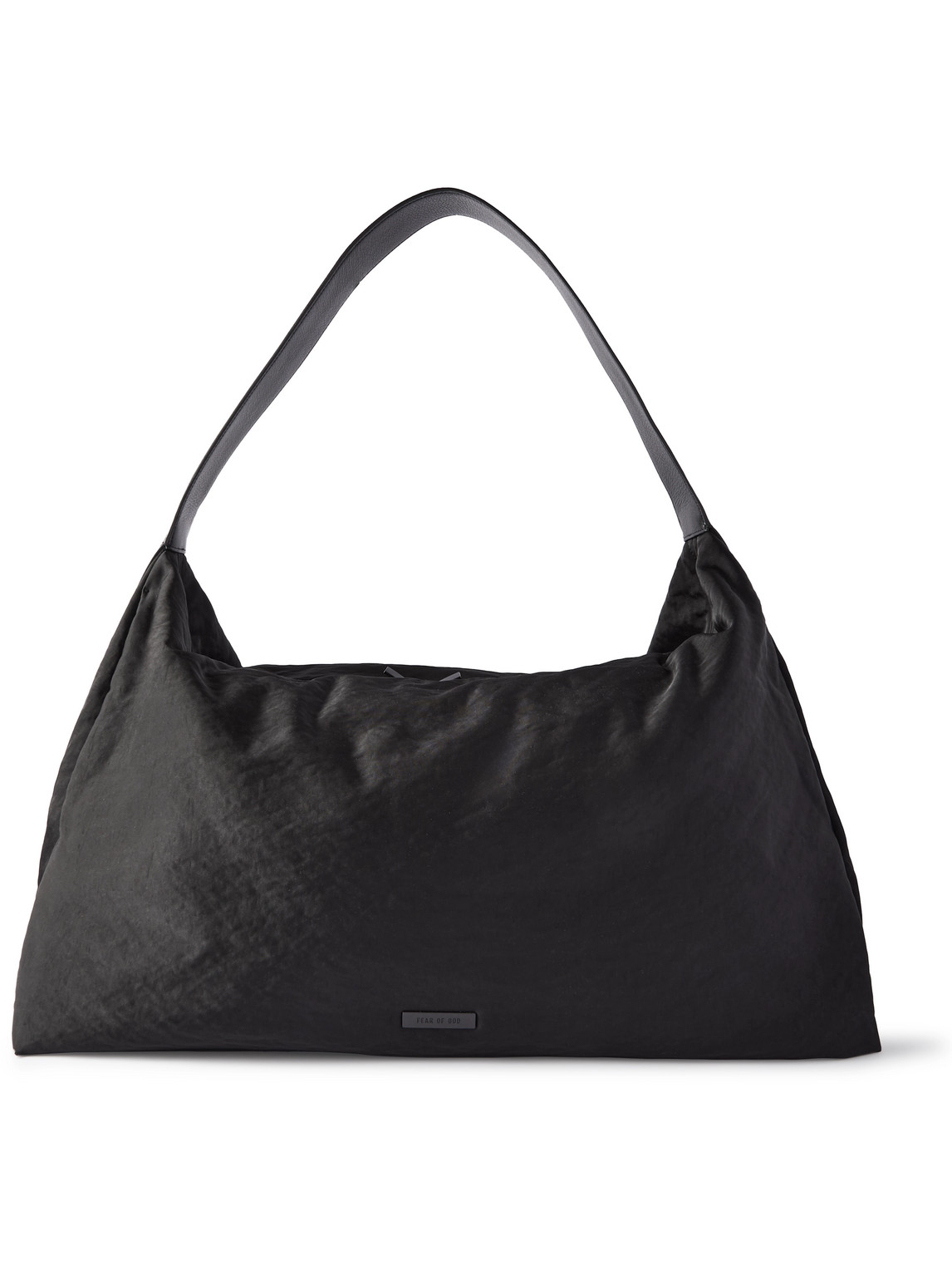 Fear Of God Leather-trimmed Shell Tote Bag In Black