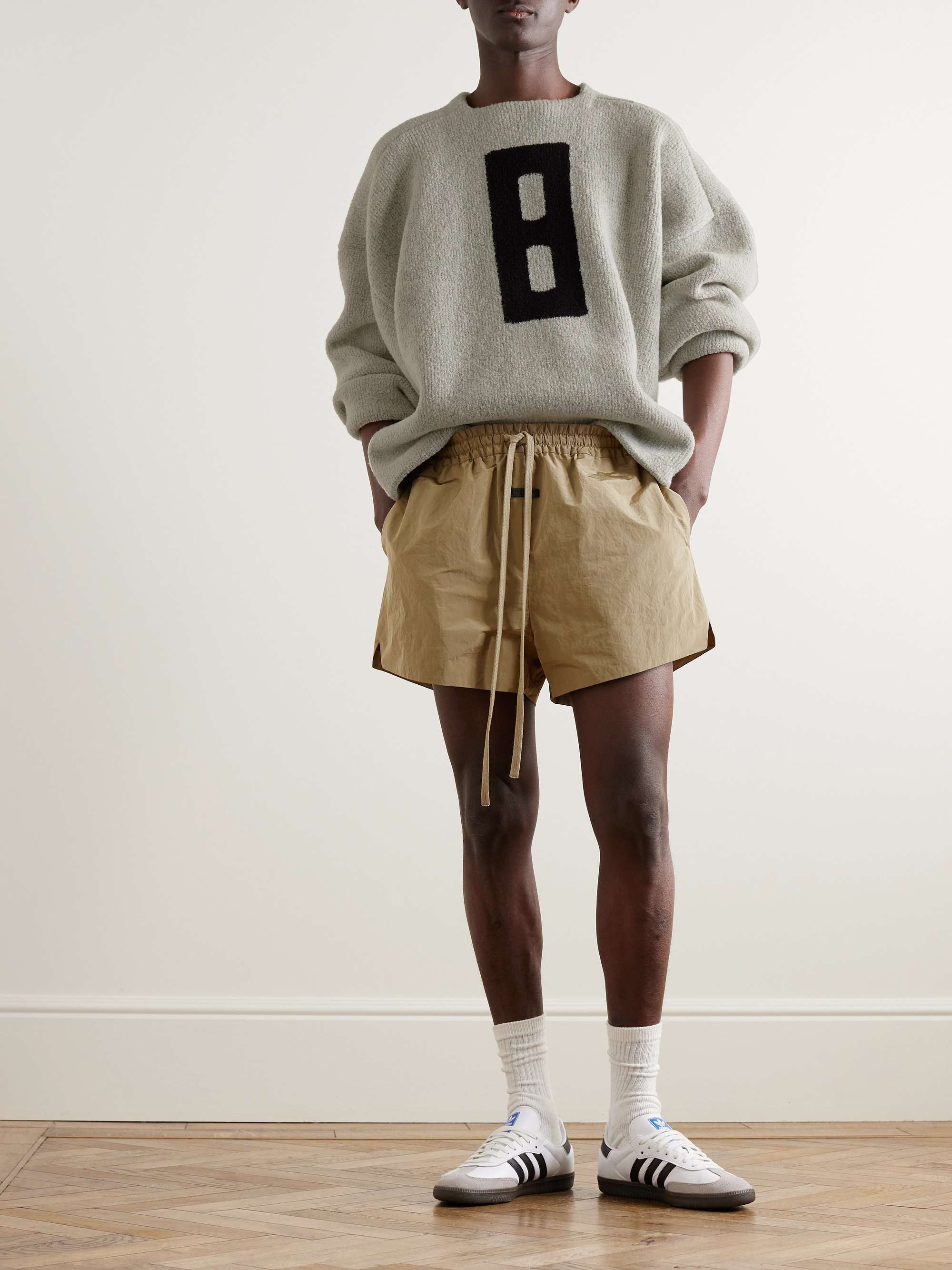 FEAR OF GOD Logo-Appliquéd Crinkled-Shell Drawstring Shorts for Men ...