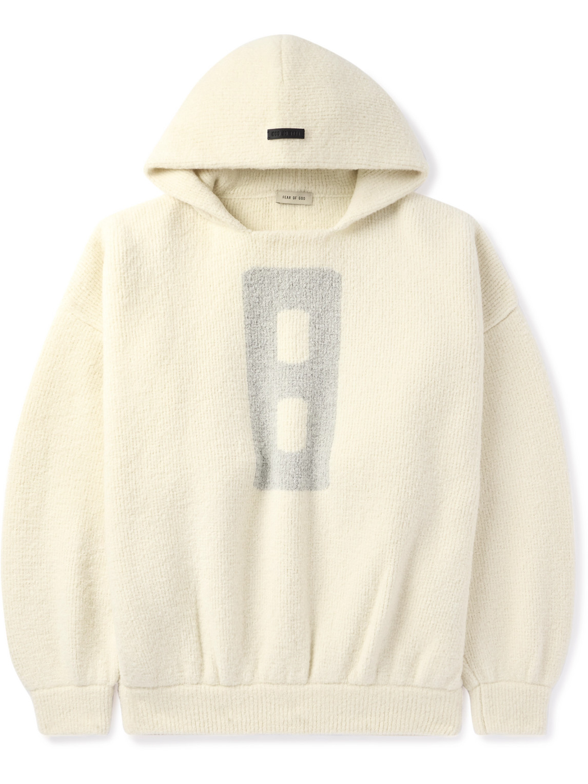 Fear Of God Intarsia-knit Virgin Wool-blend Bouclé Hoodie In Neutrals