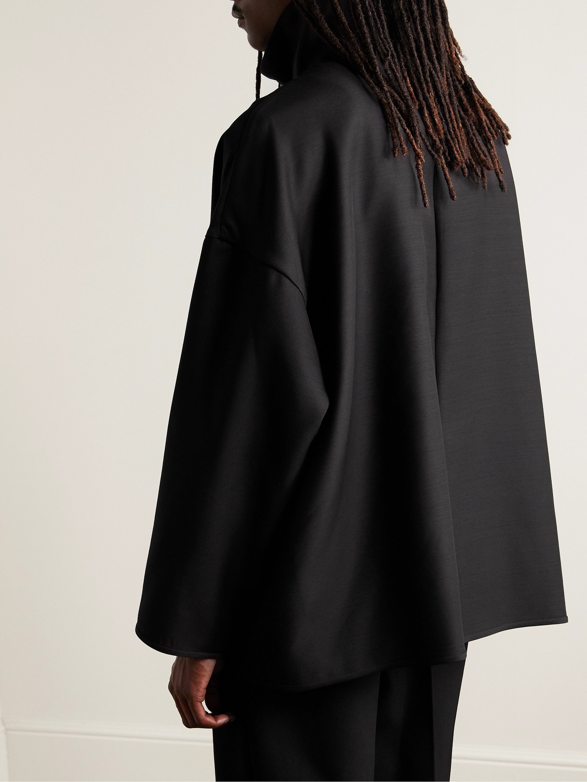 Shop Fear Of God Virgin Wool And Silk-blend Jacket In Black