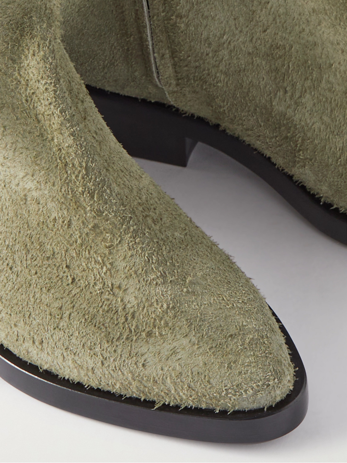Shop Fear Of God Western Low Suede Ankle Boots In Green