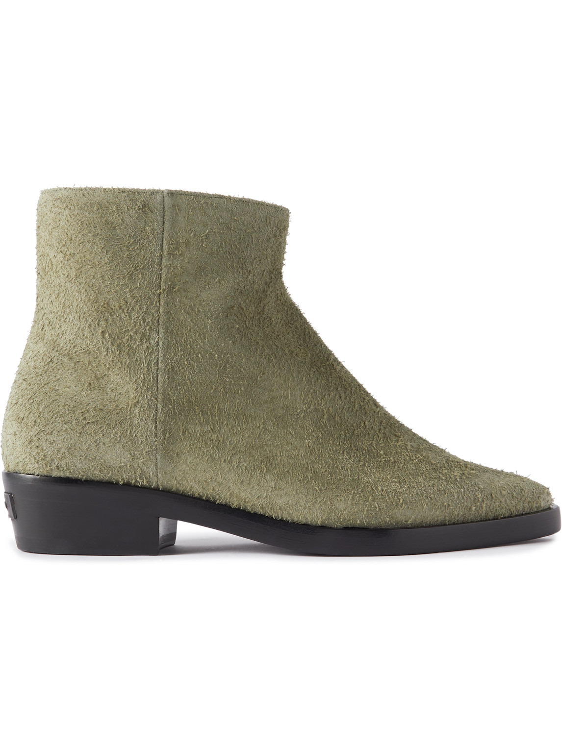 Fear Of God Western Low Suede Ankle Boots In Green