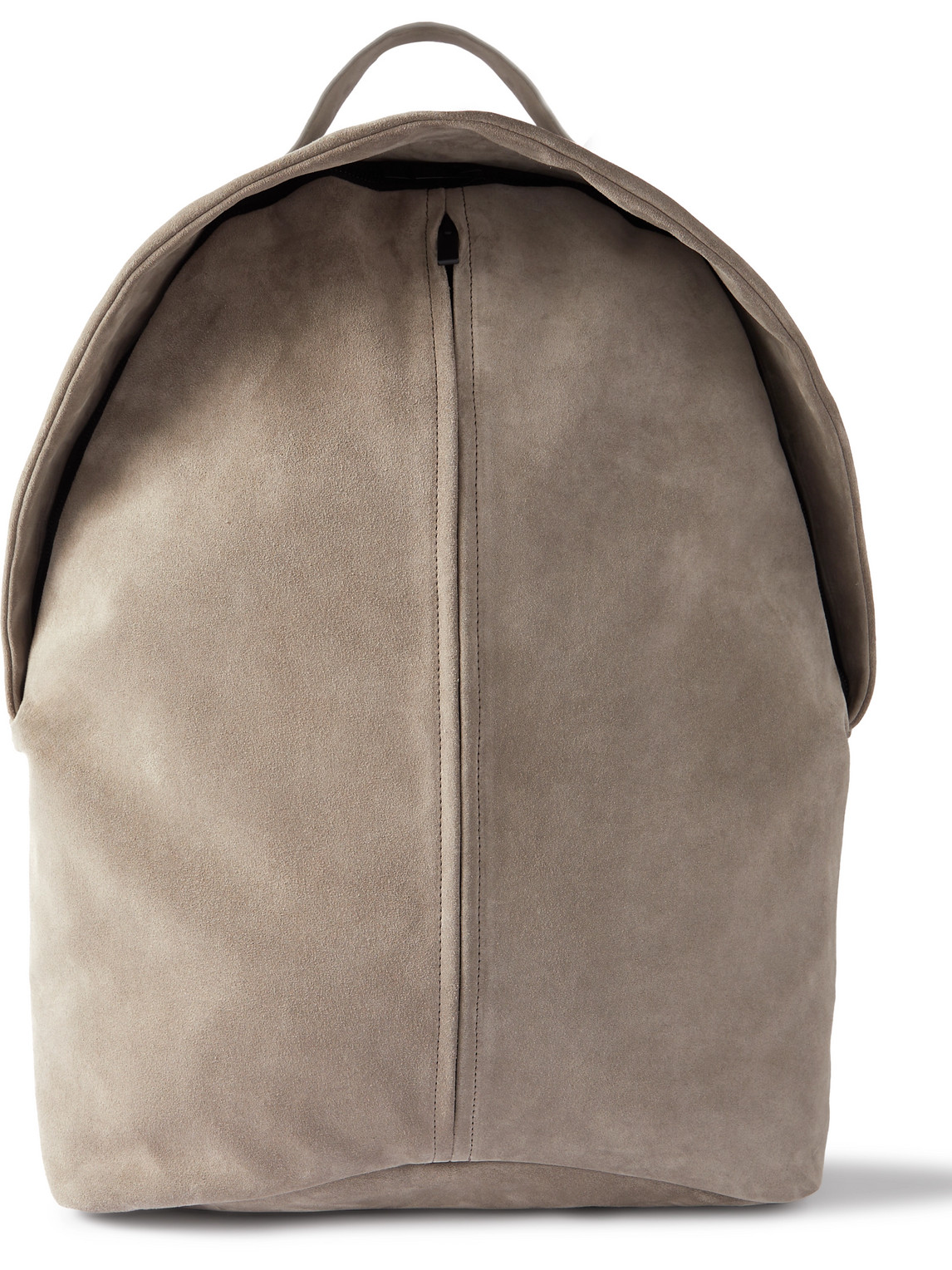 Leather-Trimmed Suede Backpack