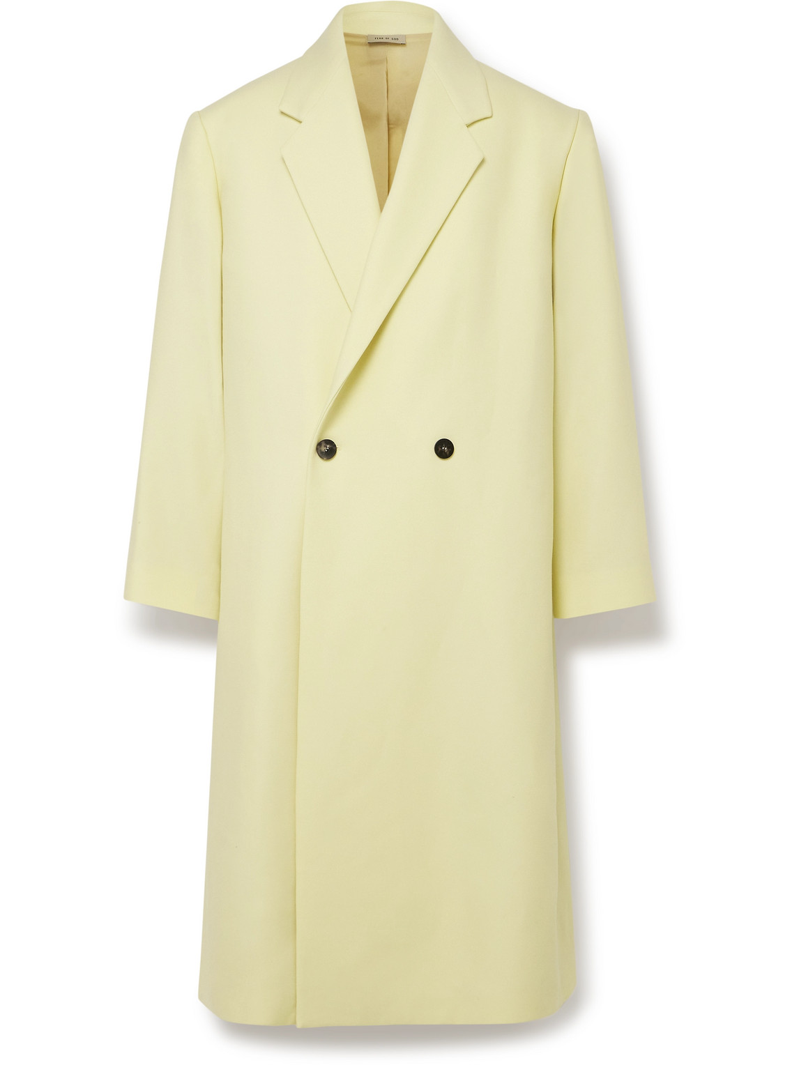 Fear Of God Double-breasted Wool Overcoat In Yellow