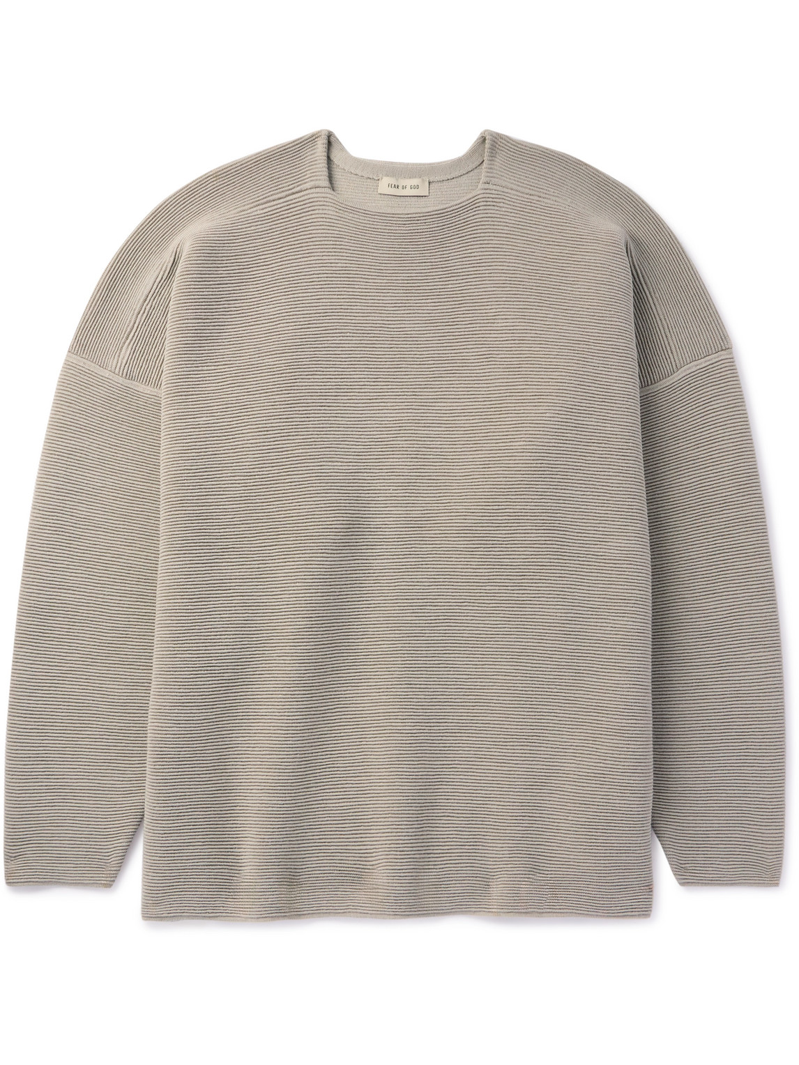 Fear Of God Ottoman Ribbed Wool Jumper In Neutrals