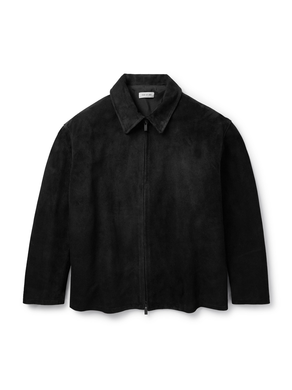 Fear Of God Logo-appliquéd Suede Jacket In Black