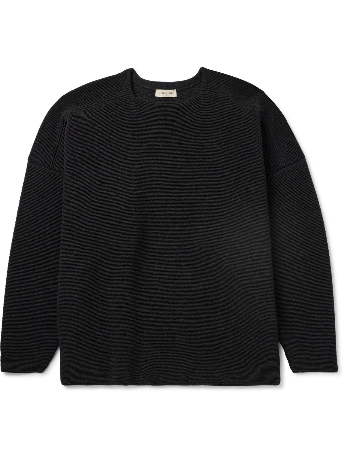 Fear Of God Ottoman Ribbed Wool Jumper In Black