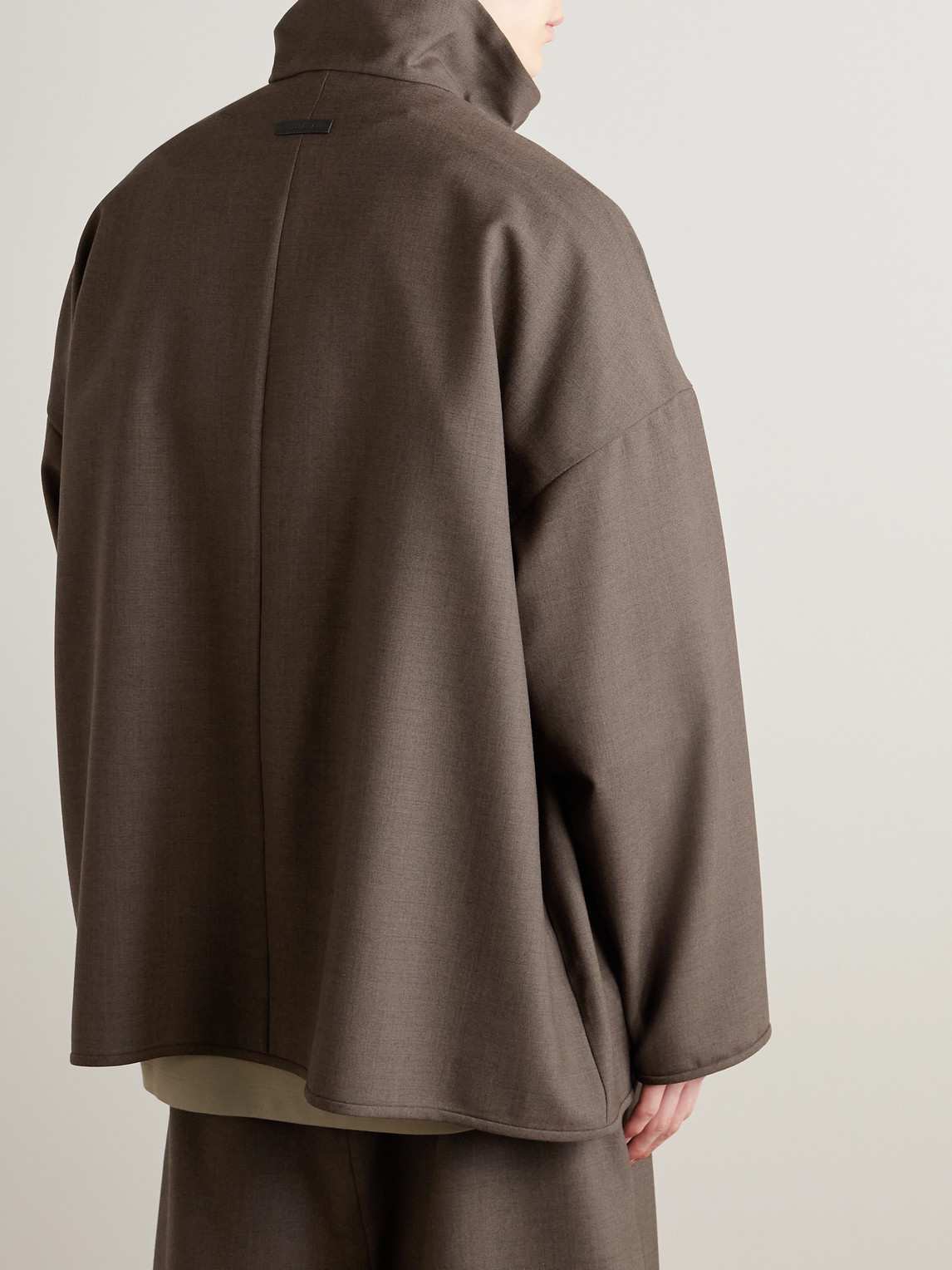 Shop Fear Of God Oversized Wool-canvas Jacket In Brown