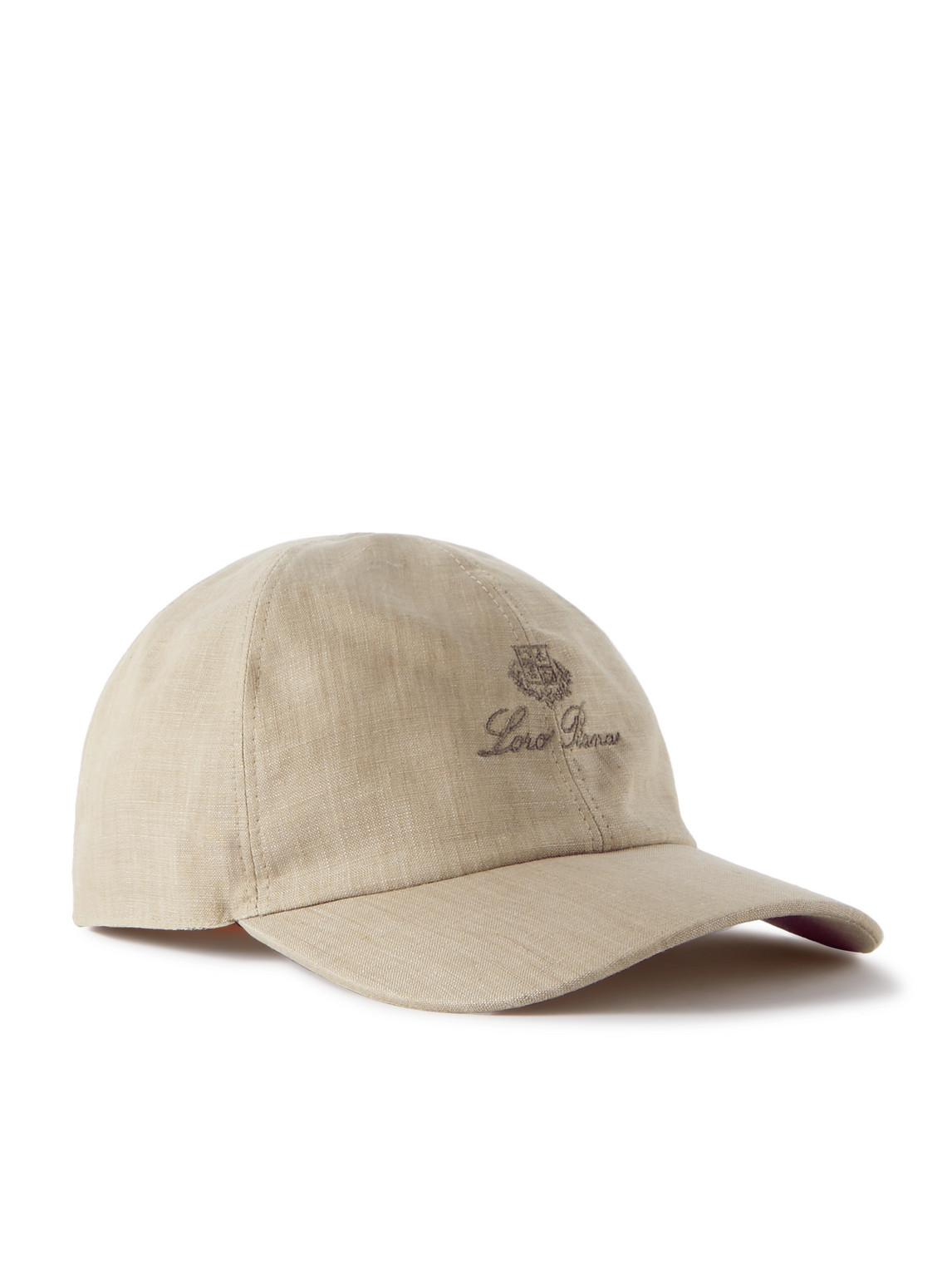 Loro Piana Logo-embroidered Linen Baseball Cap In Neutrals