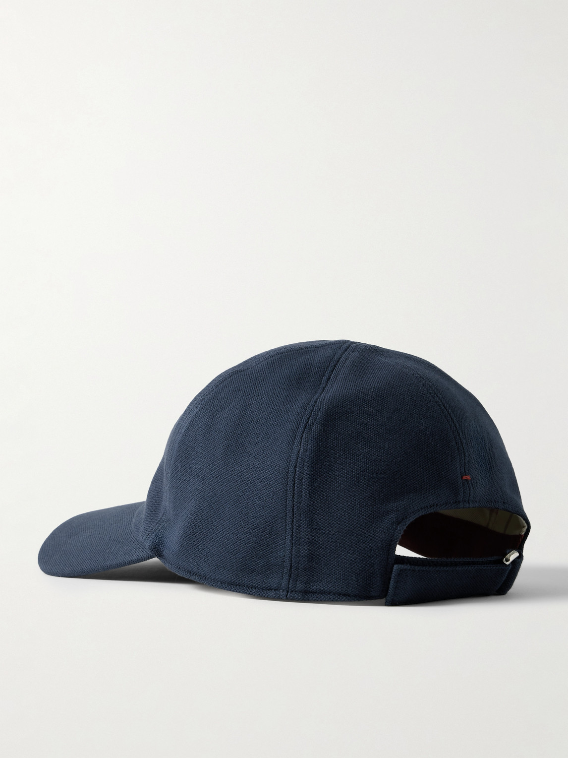 Shop Loro Piana Logo-embroidered Cotton-piqué Baseball Cap In Blue