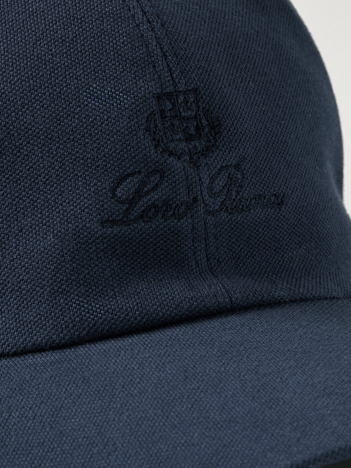 Shop Loro Piana Logo-embroidered Cotton-piqué Baseball Cap In Blue
