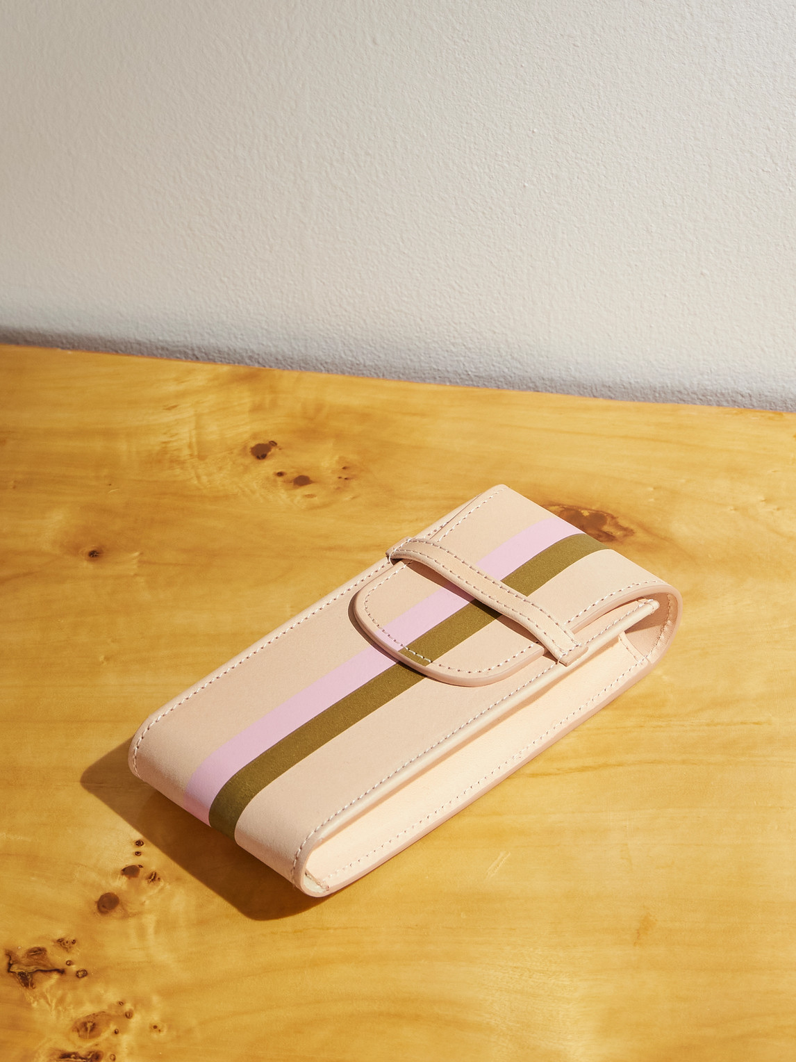 + laCalifornienne Striped Leather Watch Pouch