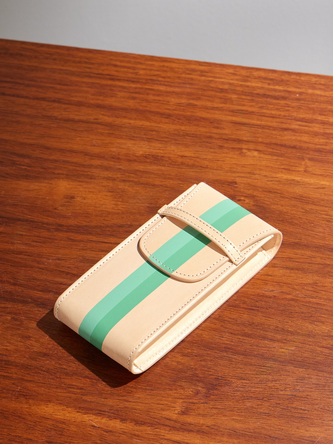+ laCalifornienne Striped Leather Watch Pouch