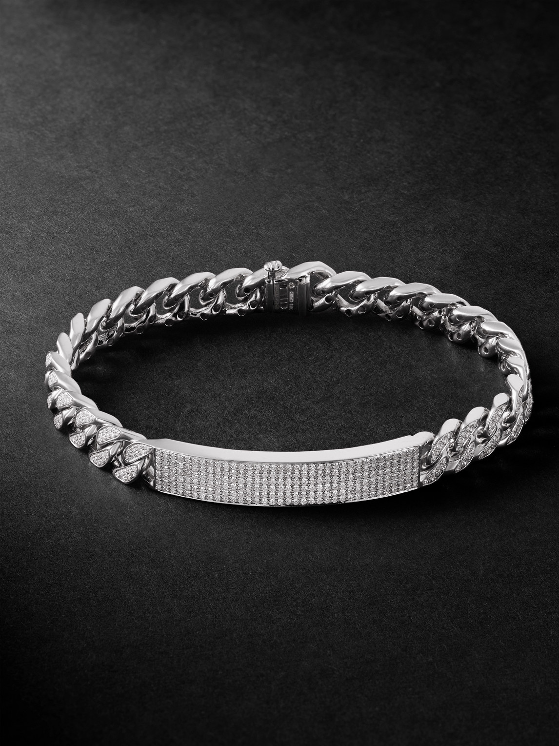 Shay White Gold Diamond Id Bracelet