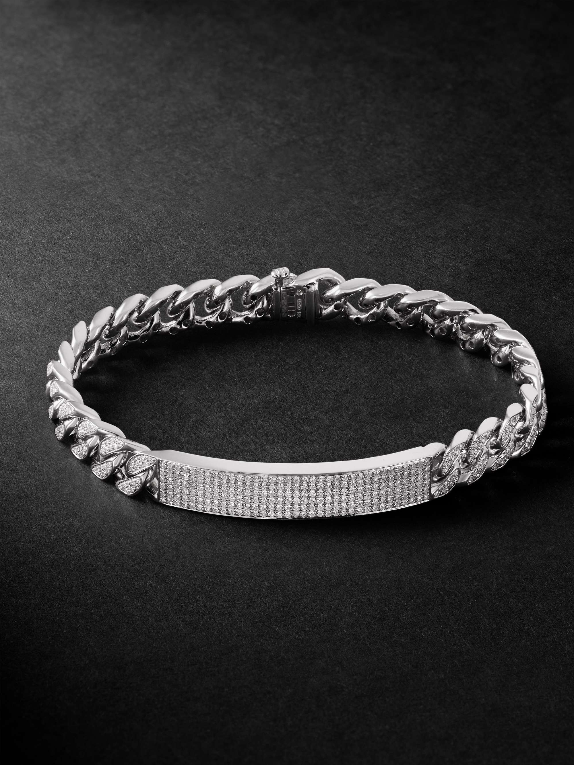 White gold id bracelet hotsell