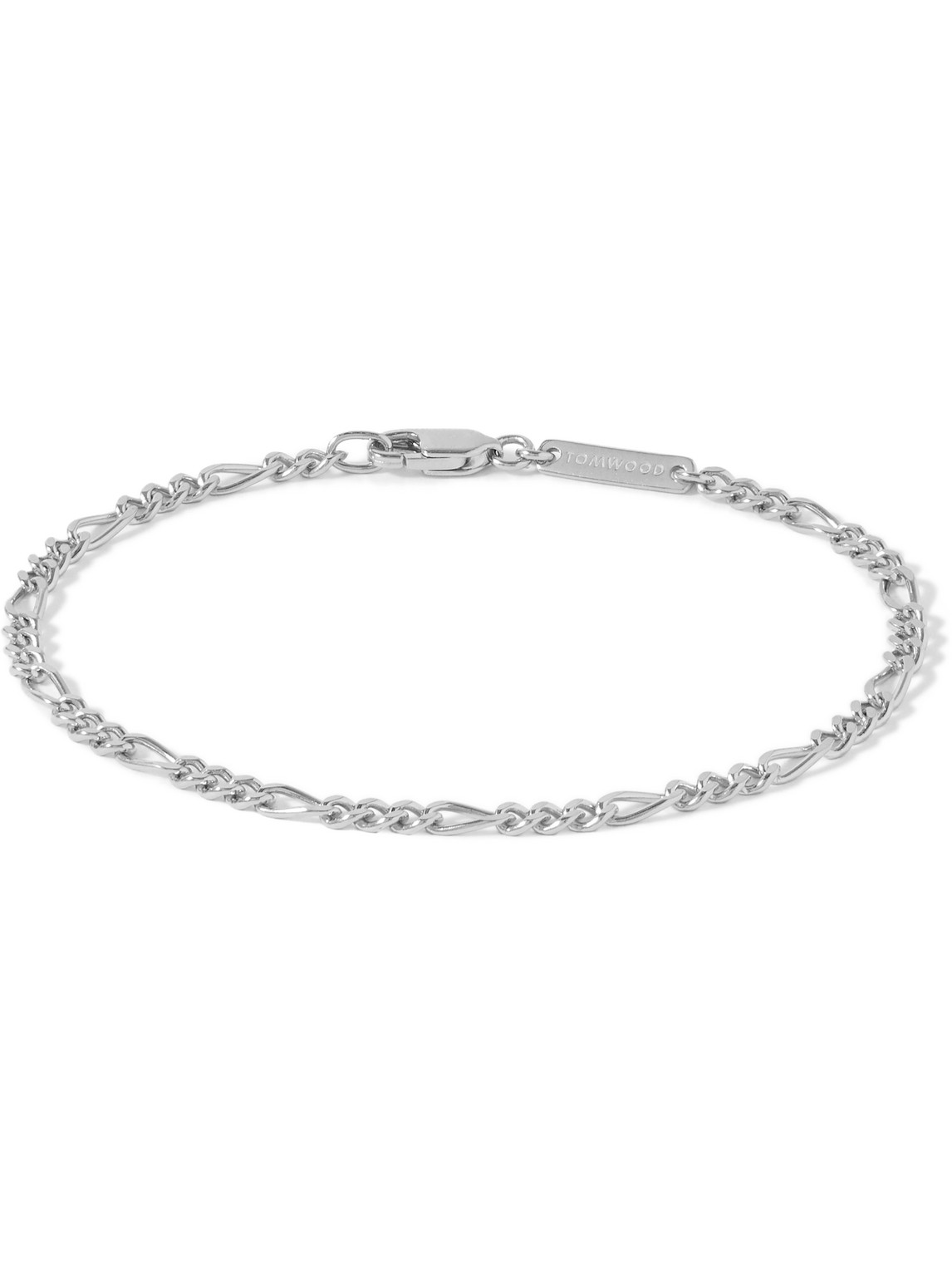 Tom Wood Bo Slim Recycled Rhodium-plated Chain Bracelet In Silver