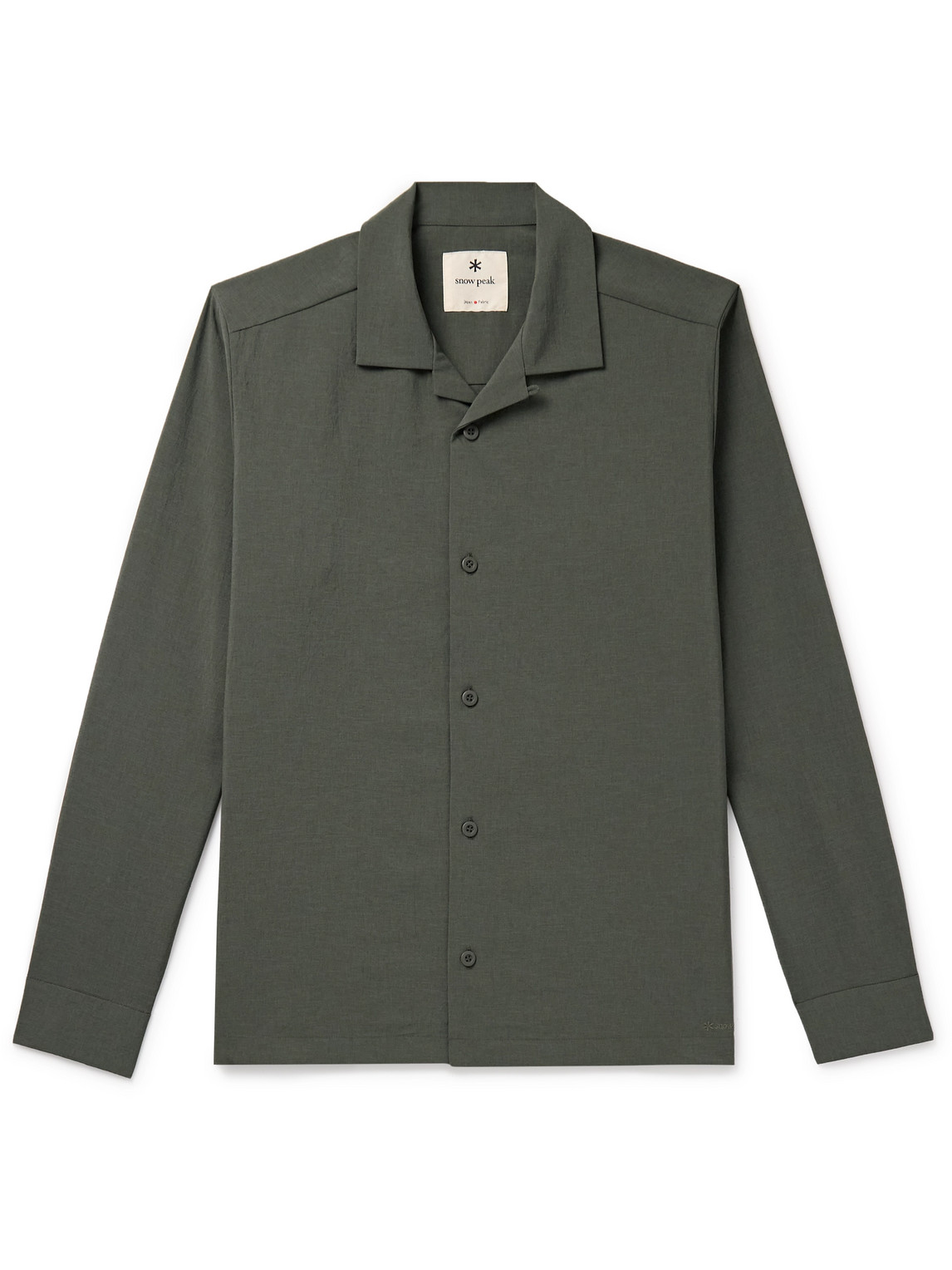 Snow Peak Convertible-collar Crepe Shirt In Grey