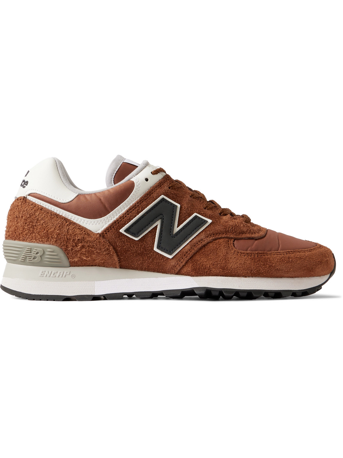 New Balance 576 Leather-Trimmed Suede and Mesh Sneakers