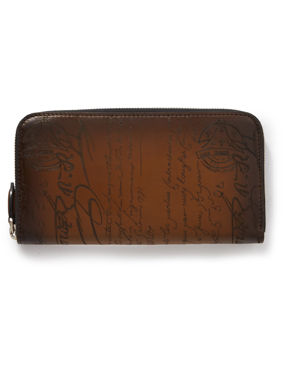 Berluti Itauba Scritto Venezia Leather Travel Wallet In Brown