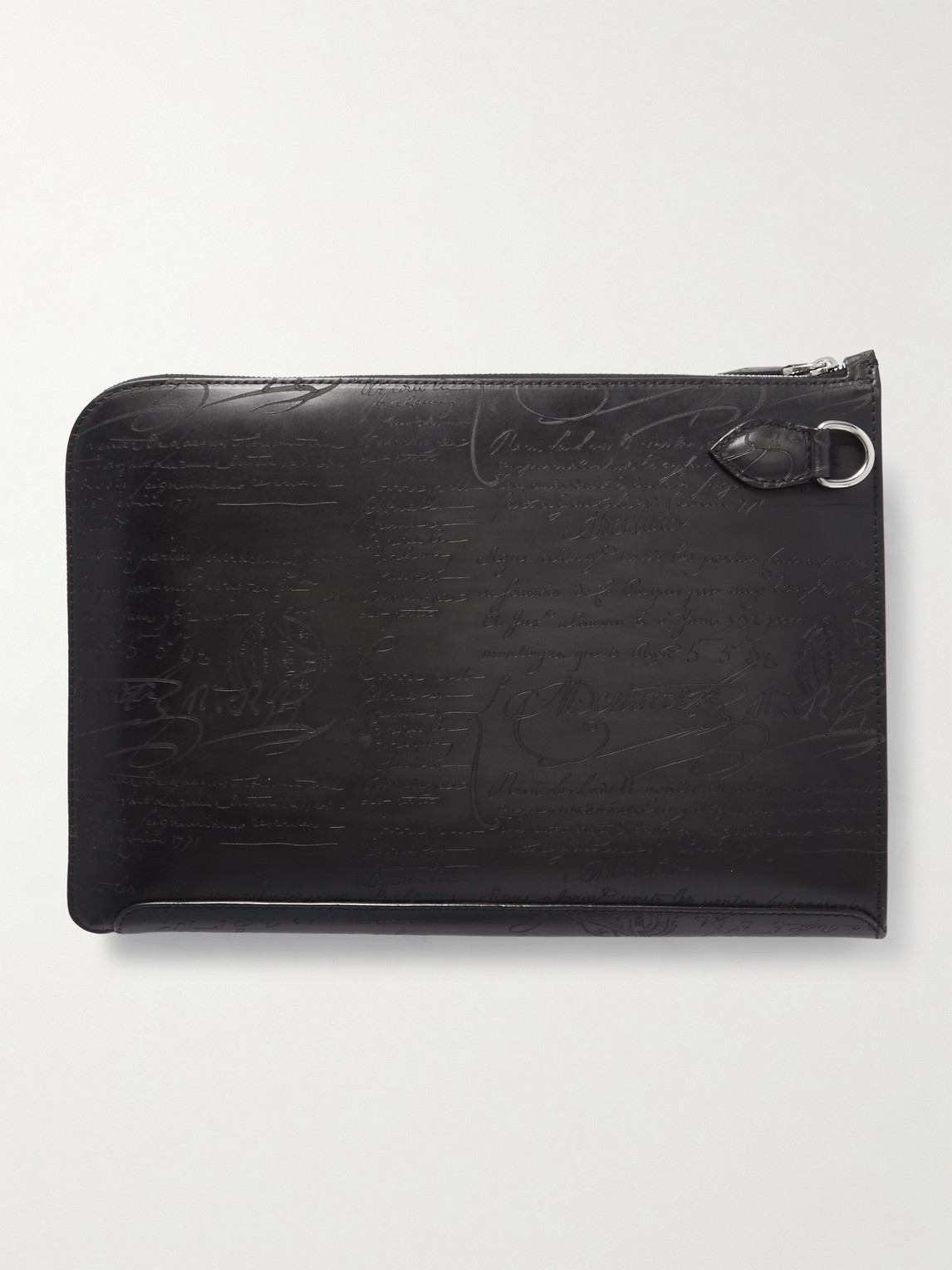 Shop Berluti Nino Scritto Venezia Leather Pouch In Black