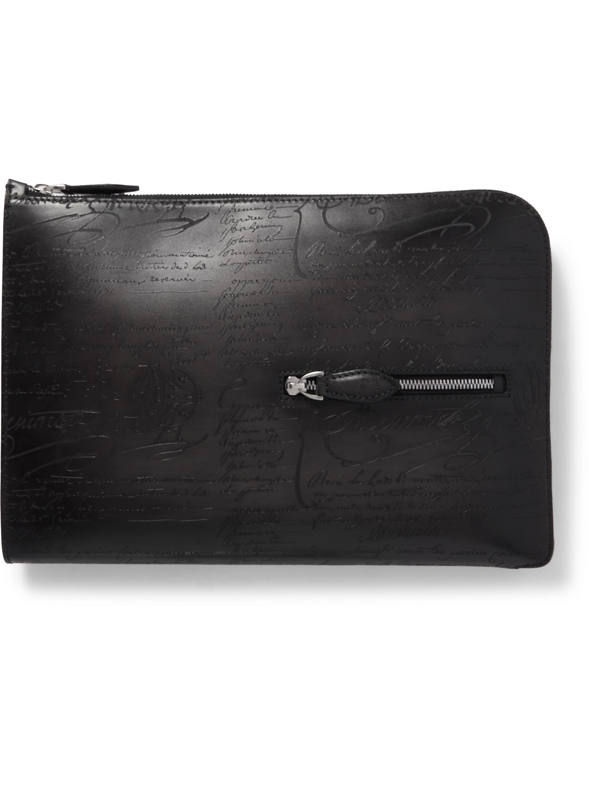 Berluti Nino Scritto Venezia Leather Pouch In Black