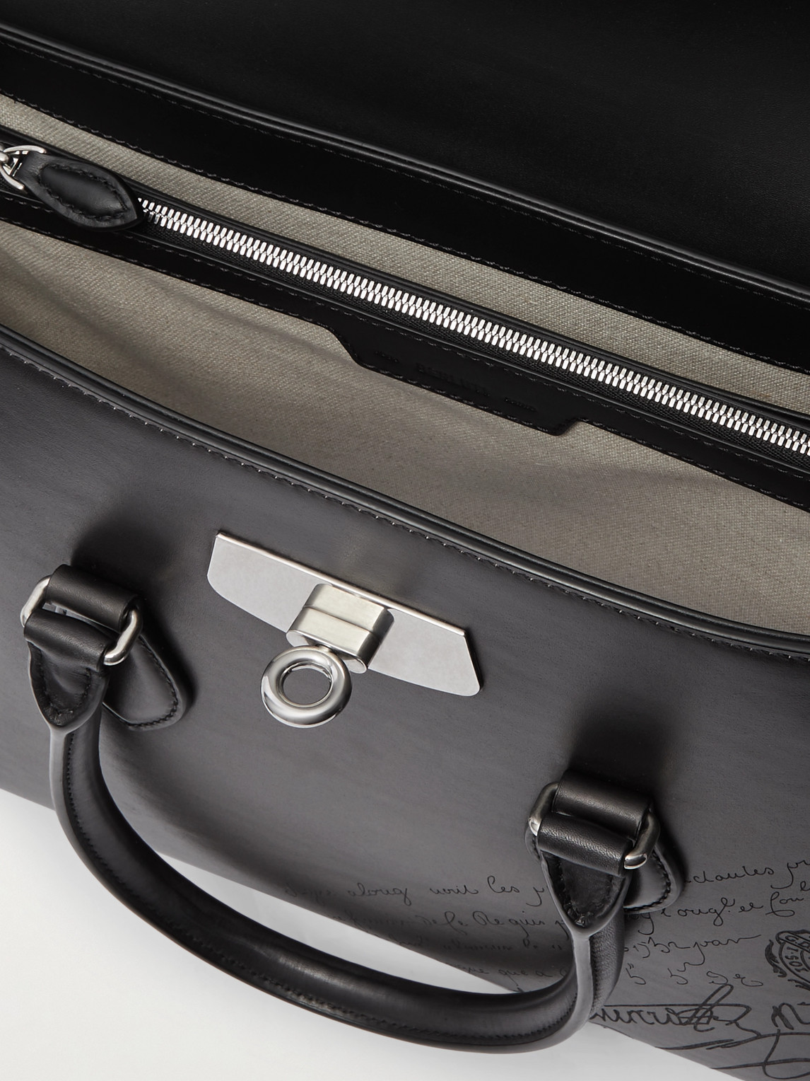 Shop Berluti E'mio Scritto Venezia Leather Briefcase In Black