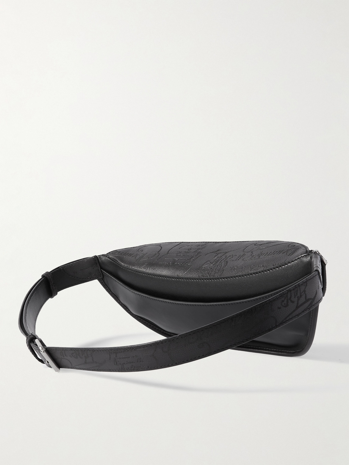 Shop Berluti Rider Scritto Venezia Softy Full-grain Leather Belt Bag In Black