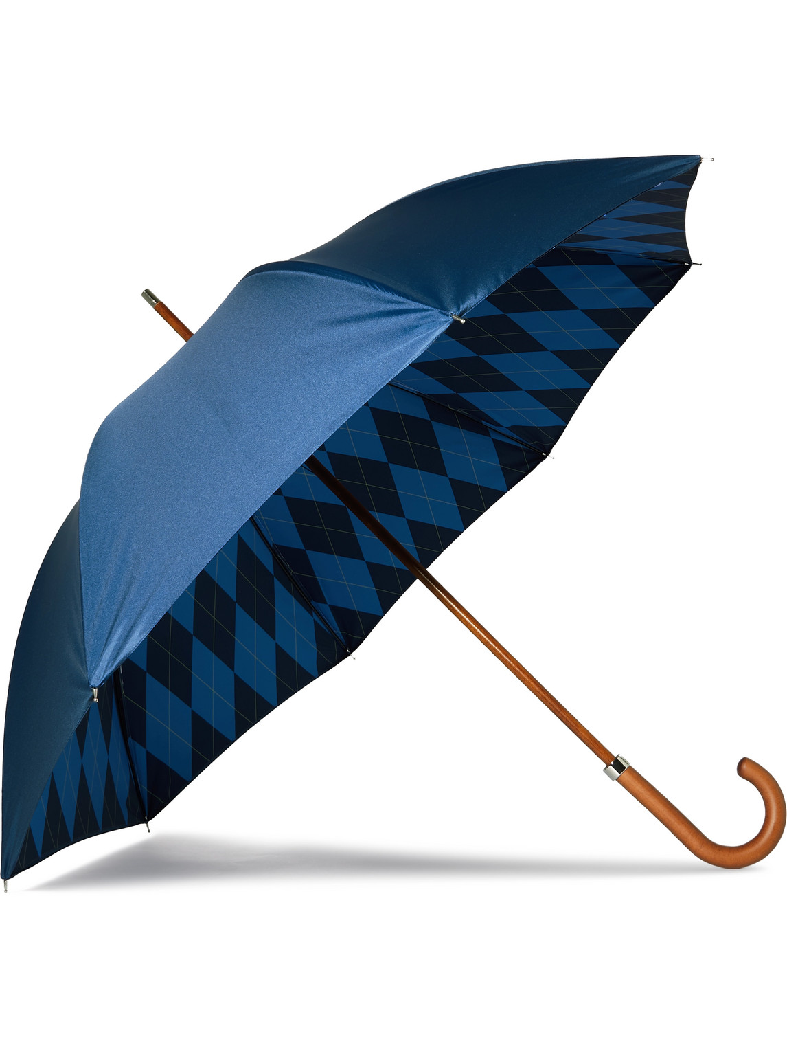 Kingsman Argylle Wood-handle Umbrella In Blue